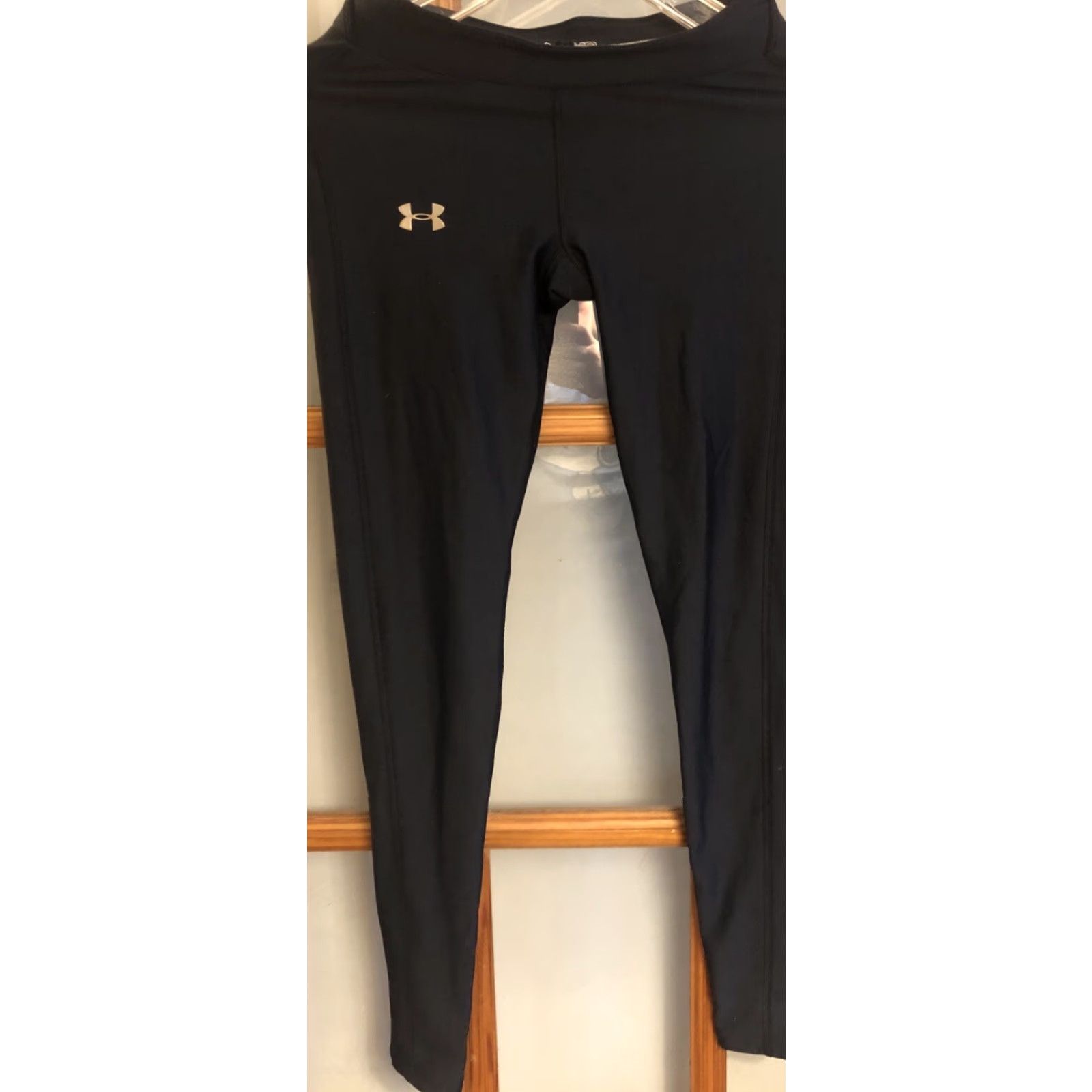 Under Armour Under Armour Leggings Women XS Black Compression Sweatpants Tight Skinny Logo Pull On Size 26" / US 2 / IT 38 - 2 Thumbnail