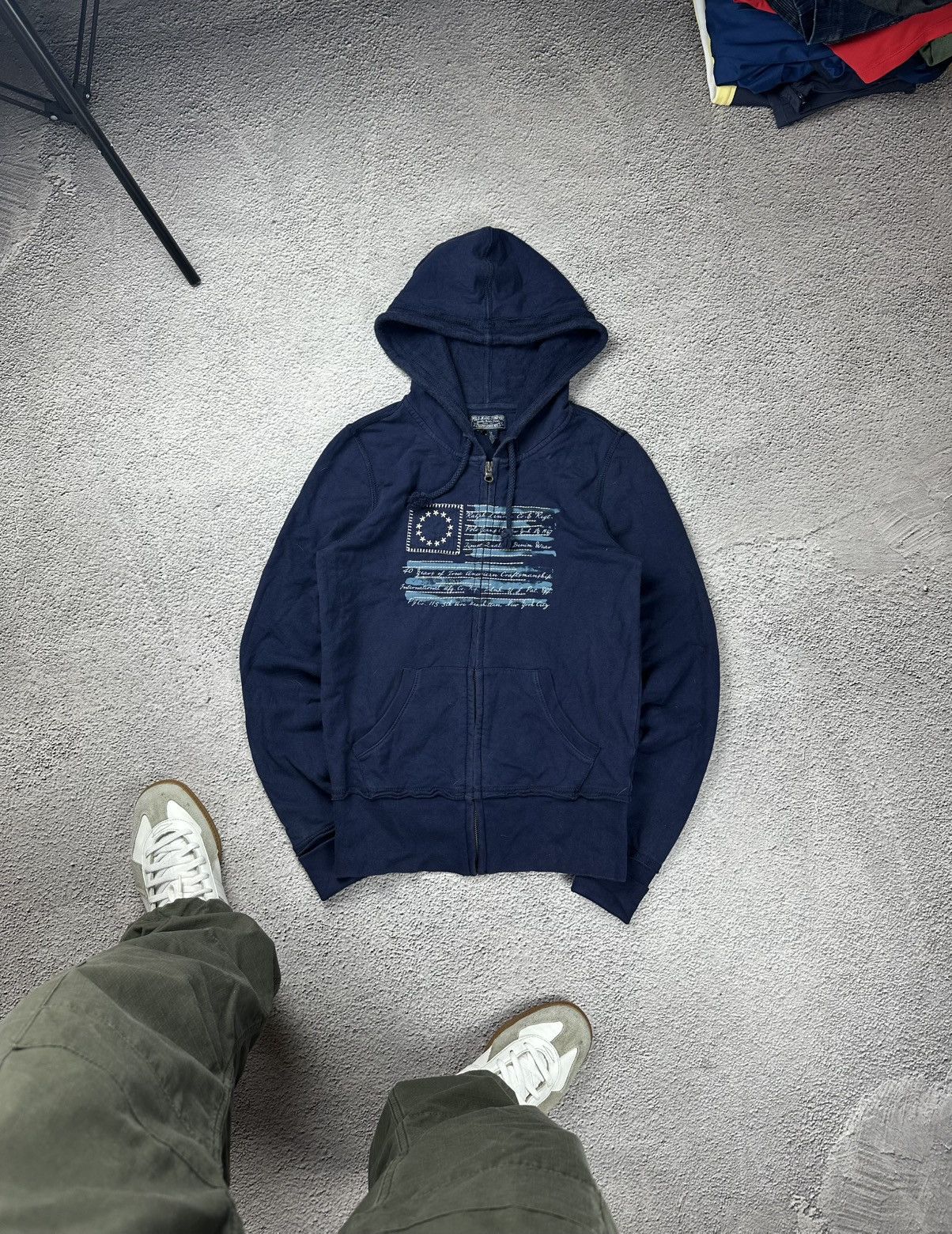 RRL Ralph Lauren Vintage Polo Jeans Company Ralph Lauren Hoodie Big Flag Y2K Size S / US 4 / IT 40 - 1 Thumbnail