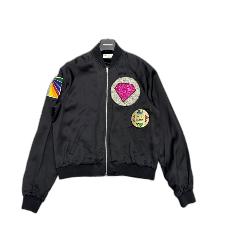Saint Laurent Paris SLP Glitter Diamond Bomber Jacket-2507 Size US L / EU 52-54 / 3 - 1 Thumbnail