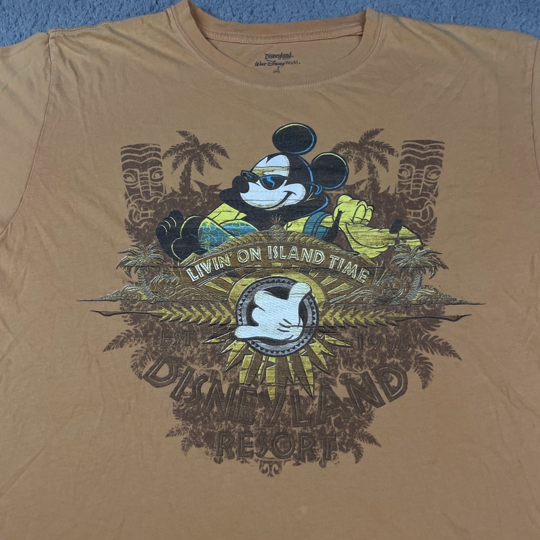 Disney Disney Shirt Men M Orange Mickey Mouse Disney World Walt Crew Neck Short Sleeve Logo 90s? Size US M / EU 48-50 / 2 - 2 Thumbnail