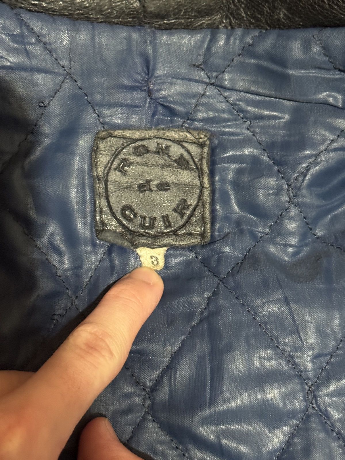 Vintage 80s Vintage French Army Pilot Leather Jacket Size 3 Size US L / EU 52-54 / 3 - 3 Thumbnail