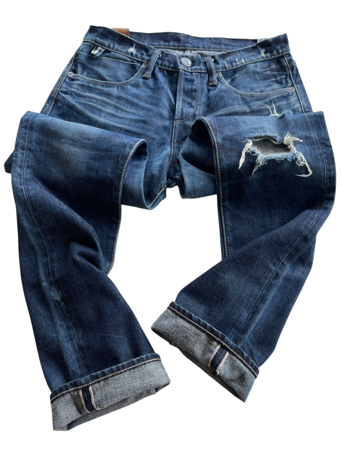 MATiAS Matias Pacheco Hand Tailored Distressed Selvedge Denim Size US 31 - 5 Thumbnail