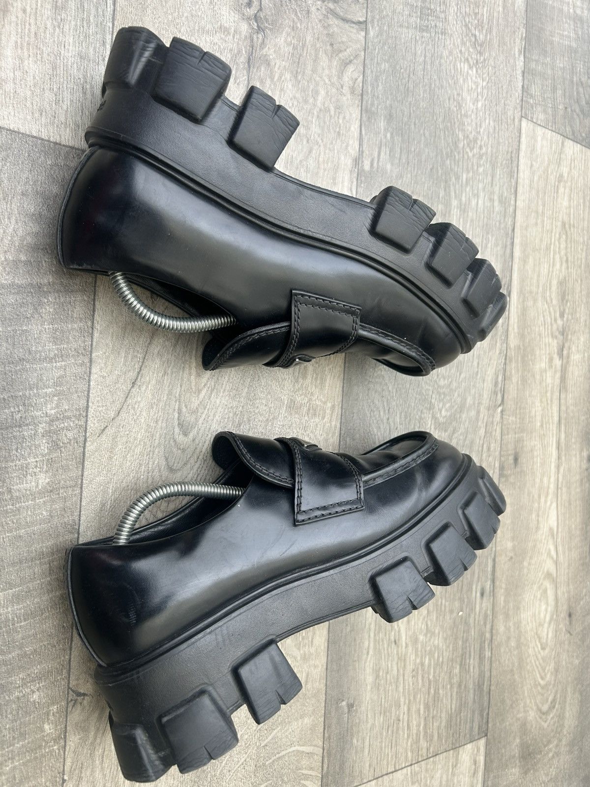 Prada Prada Men's Monolith Brushed Leather Loafers Size US 8.5 / EU 41-42 - 9 Thumbnail