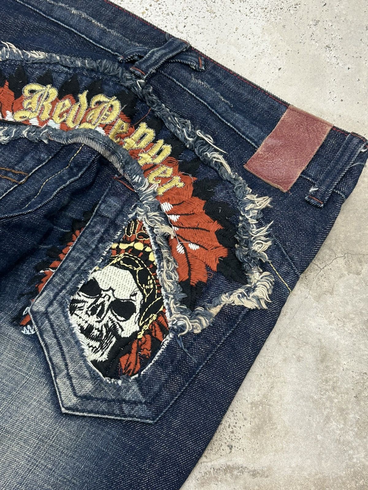 Hysteric Glamour Flare Red Pepper Japan Jean Patches Distressed Embroidery Size US 30 / EU 46 - 15 Thumbnail
