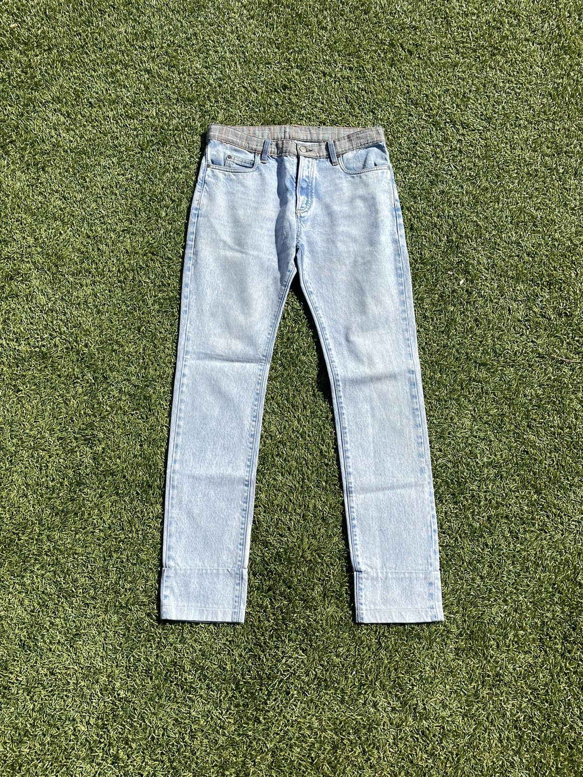 2017' Maison Margiela Plaid Waistband Re-Edition Denim