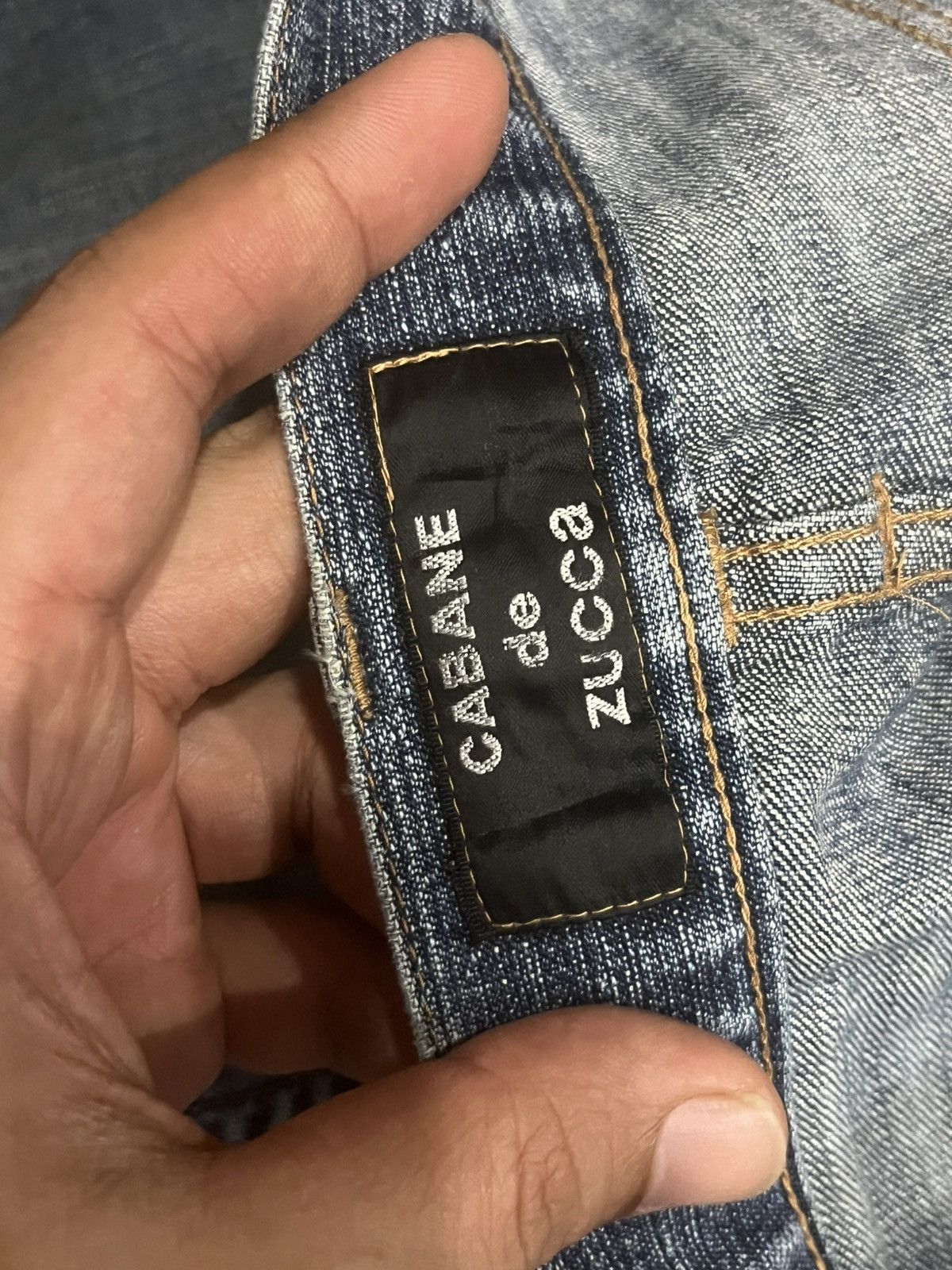 CABANE de ZUCCa Cabbane de Zucca Asymmetrical 11 Button Blue Washed Jeans Size US 30 / EU 46 - 16 Thumbnail