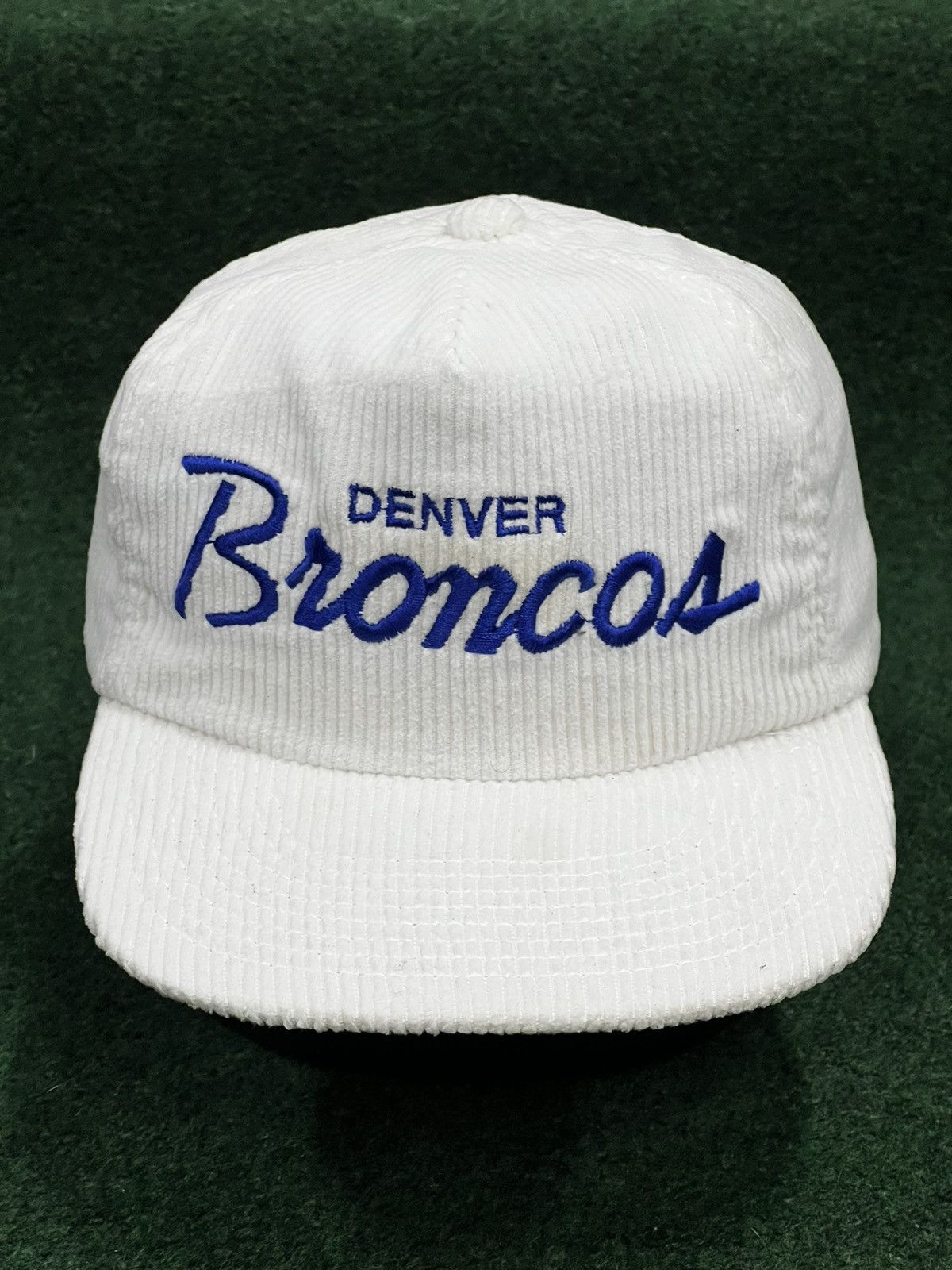 Vintage 80s Denver Broncos Single Line Script Corduroy Hat | Grailed