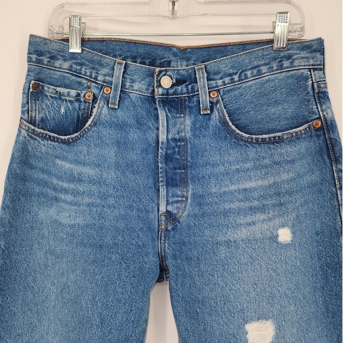 Levi's Levi's Distressed Button Fly Blue Jeans Men’s Size 30x30 Size US 30 / EU 46 - 4 Thumbnail