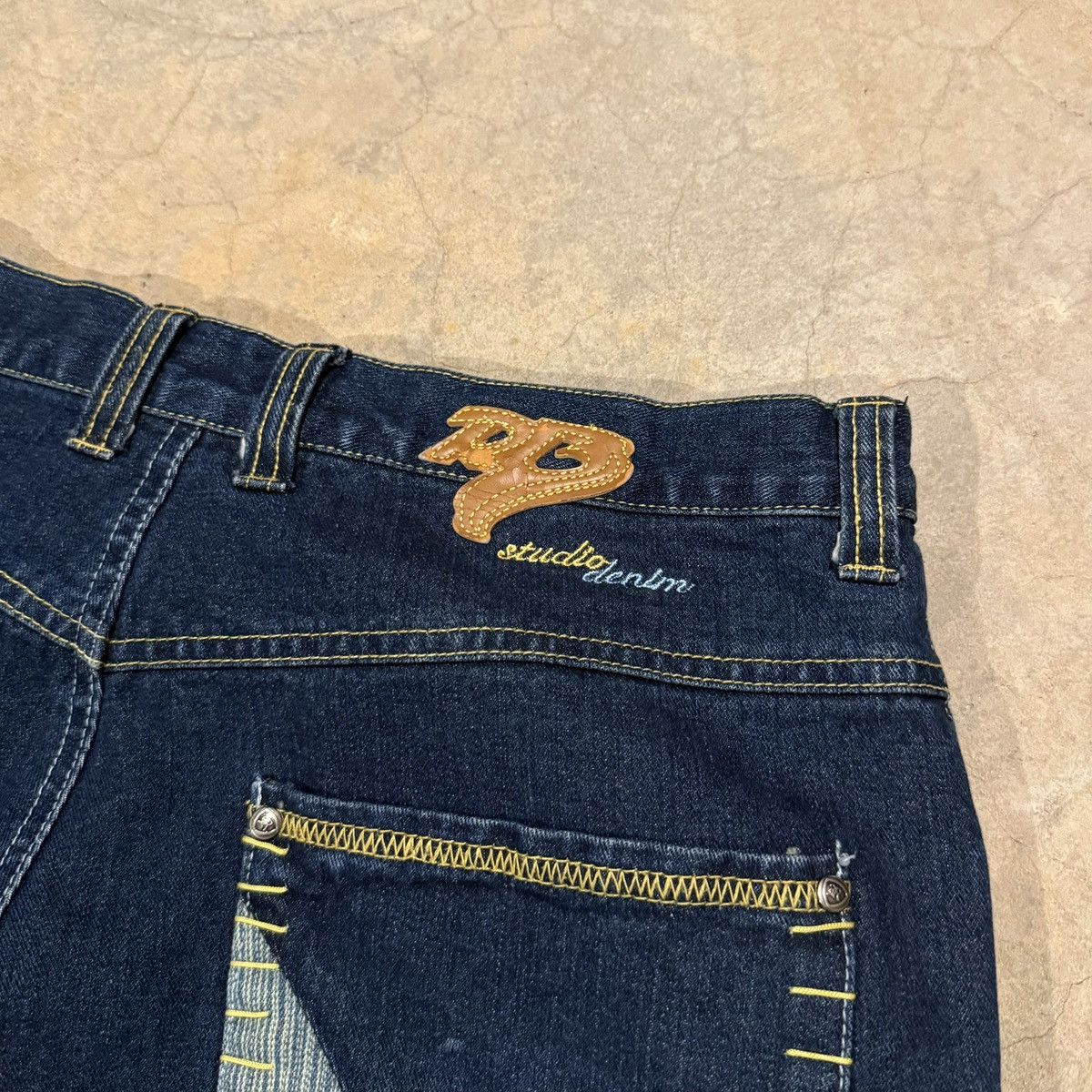 Vintage Vtg 2000s Raw Blue Faded Patchwork Baggy Jeans Y2K JNCO Size US 34 / EU 50 - 12 Thumbnail