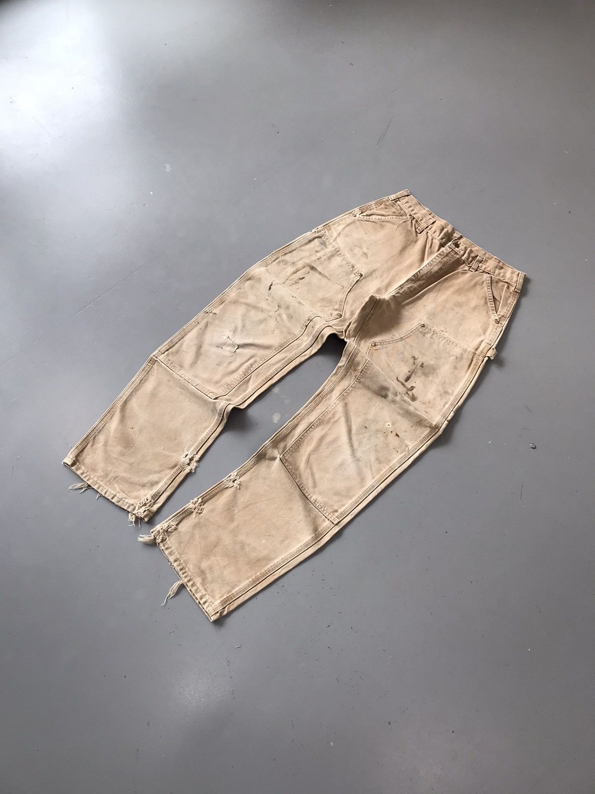 Carhartt × Vintage Vintage Carhartt 90’s B01 BRN Faded double knee denim Size US 32 / EU 48 - 3 Thumbnail