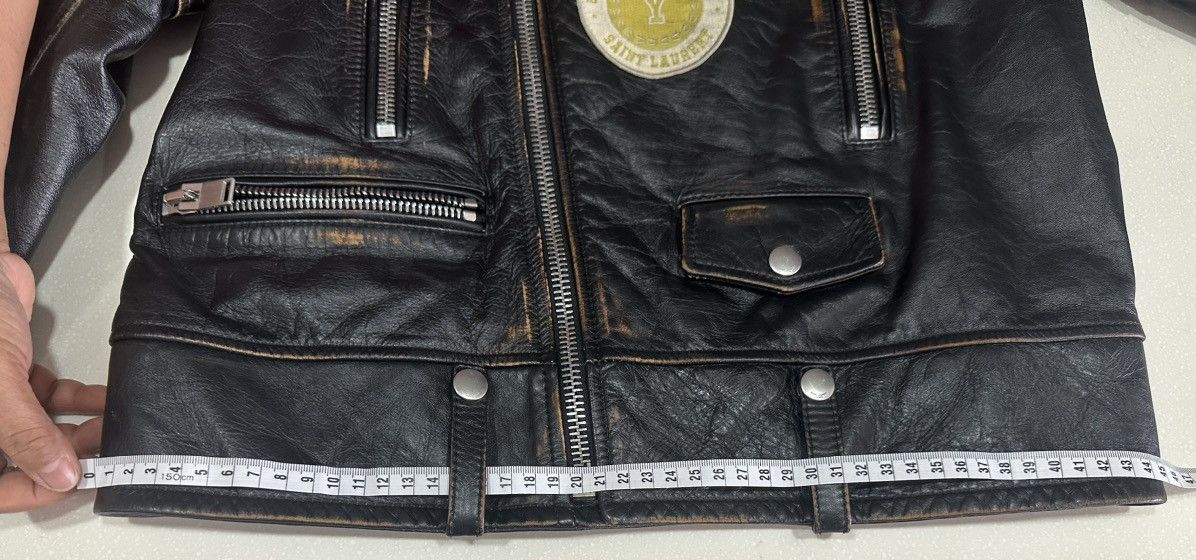 Saint laurent patch leather jacket sales