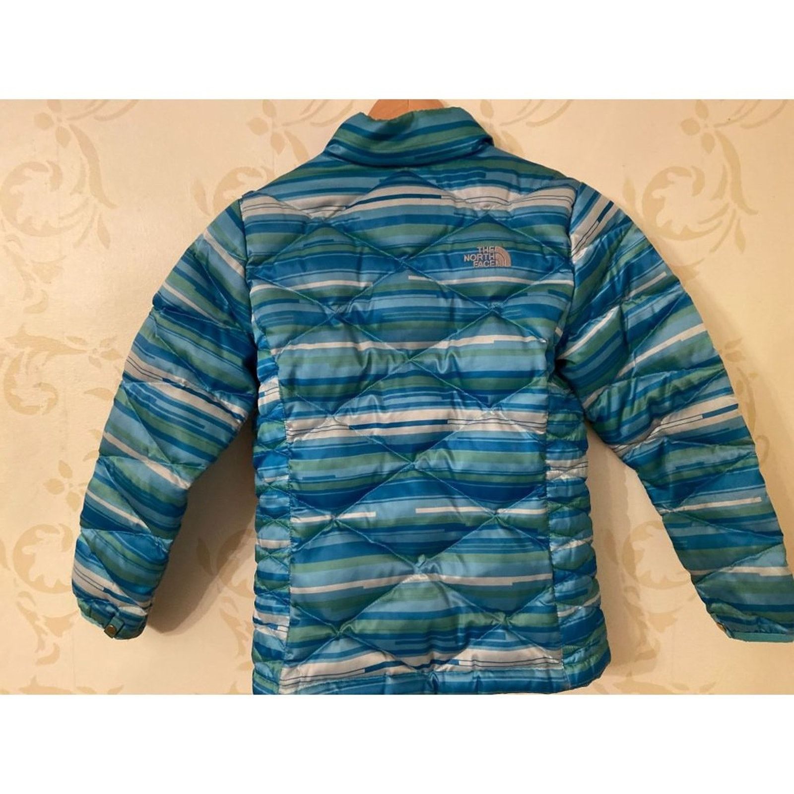 The North Face The North Face 550 Blue Multi Color Down Jacket Girls Med Size L / US 10 / IT 46 - 4 Thumbnail