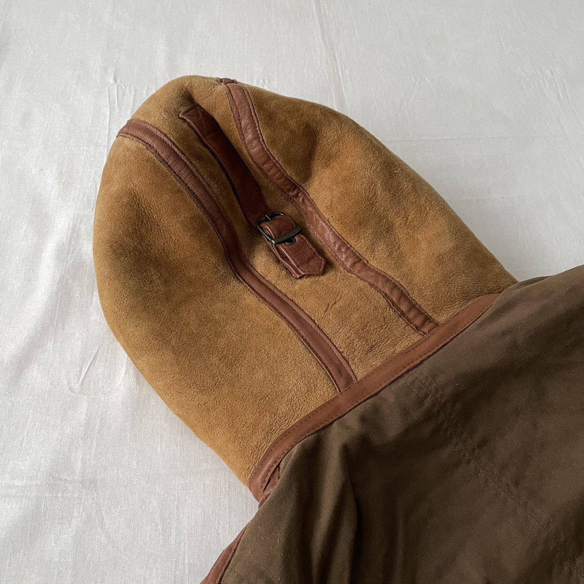 Chevignon Chevignon Shearling Sheepskin Hooded Bomber Jacket Parka B3 Size US L / EU 52-54 / 3 - 18 Thumbnail