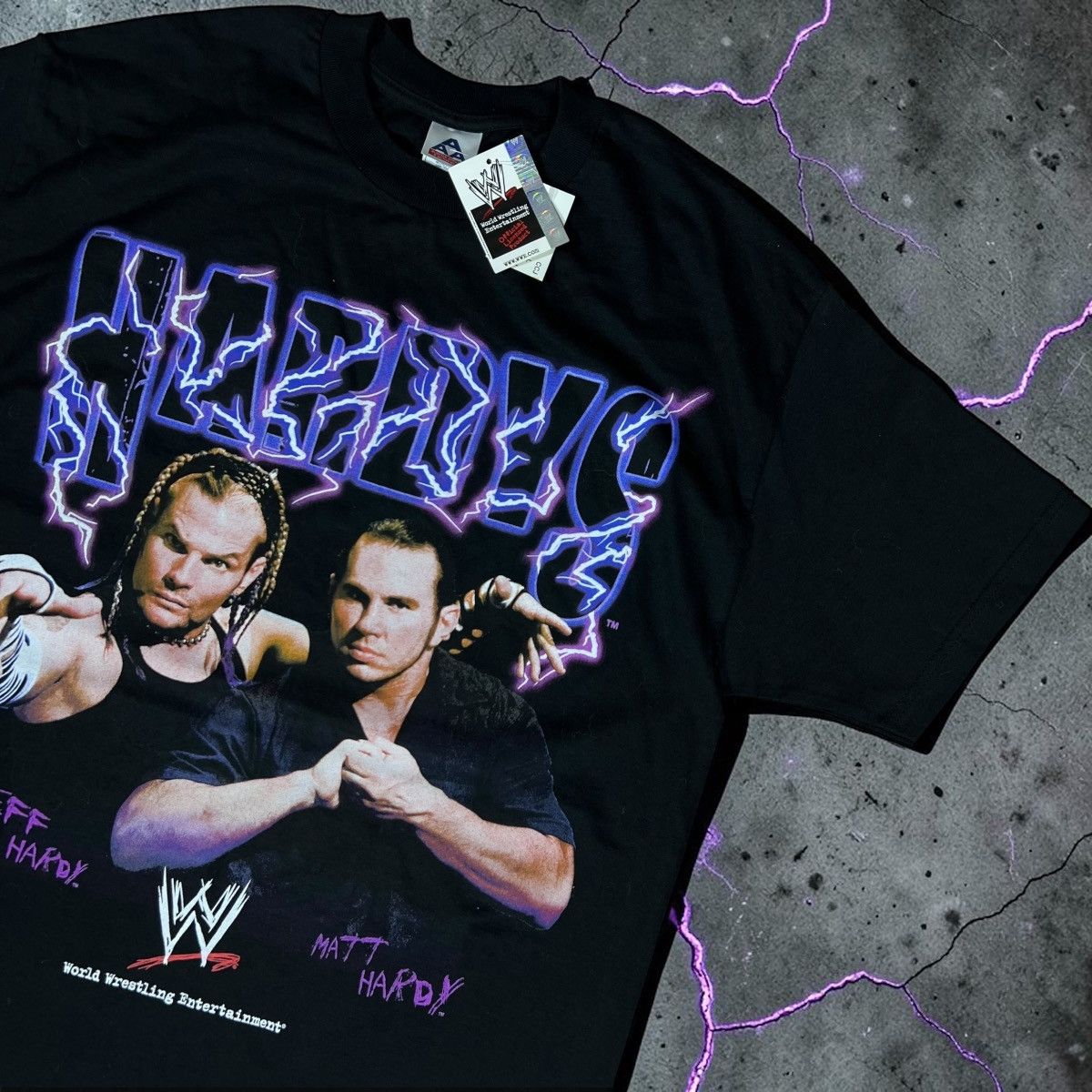 WWE 2002 THE HARDY BOYZ PURPLE LIGHTNING Size US XL / EU 56 / 4 - 2 Thumbnail