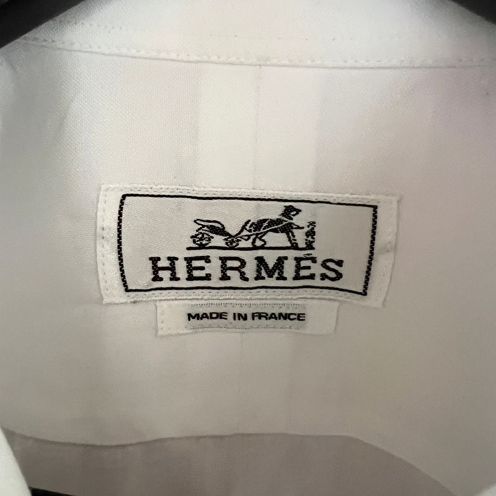 Hermes Hermes Men's White Dress Shirt 40 15 3/4 Medium NOTE BUTTON Size US M / EU 48-50 / 2 - 3 Thumbnail