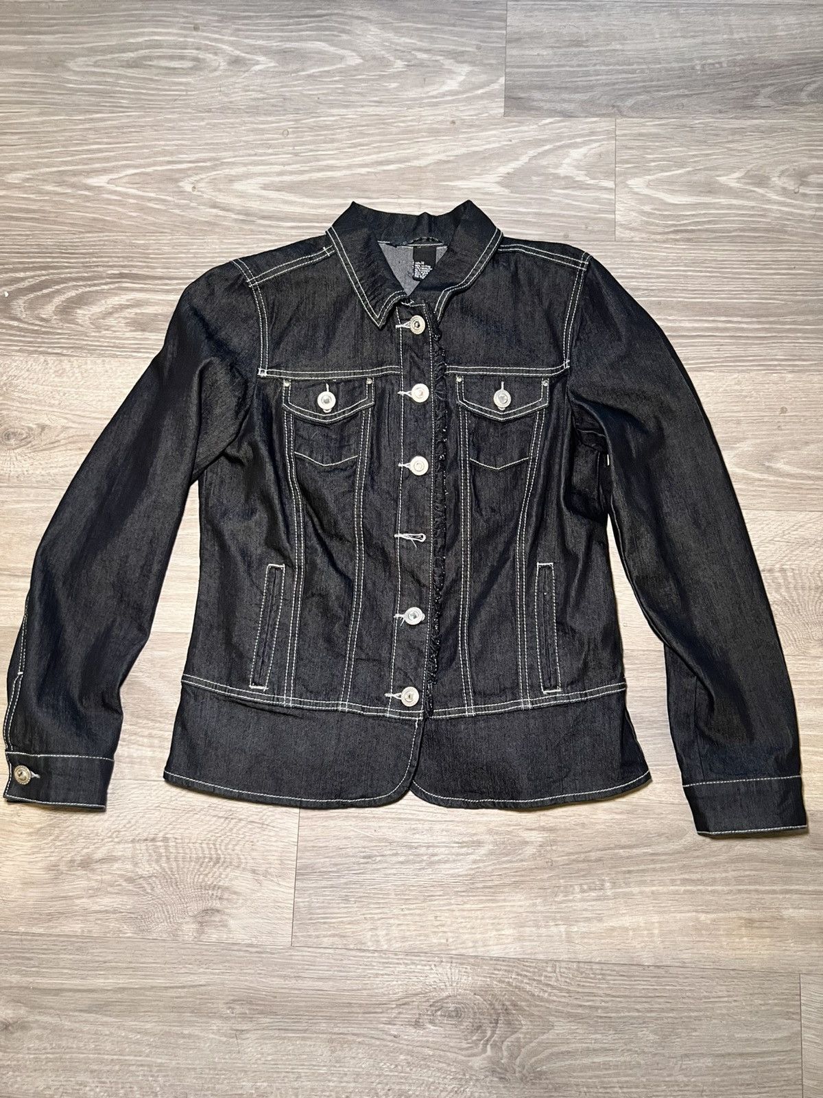 Designer × Japanese Brand × Vintage 90s Black Denim Jean Jacket Size M / US 6-8 / IT 42-44 - 1 Thumbnail