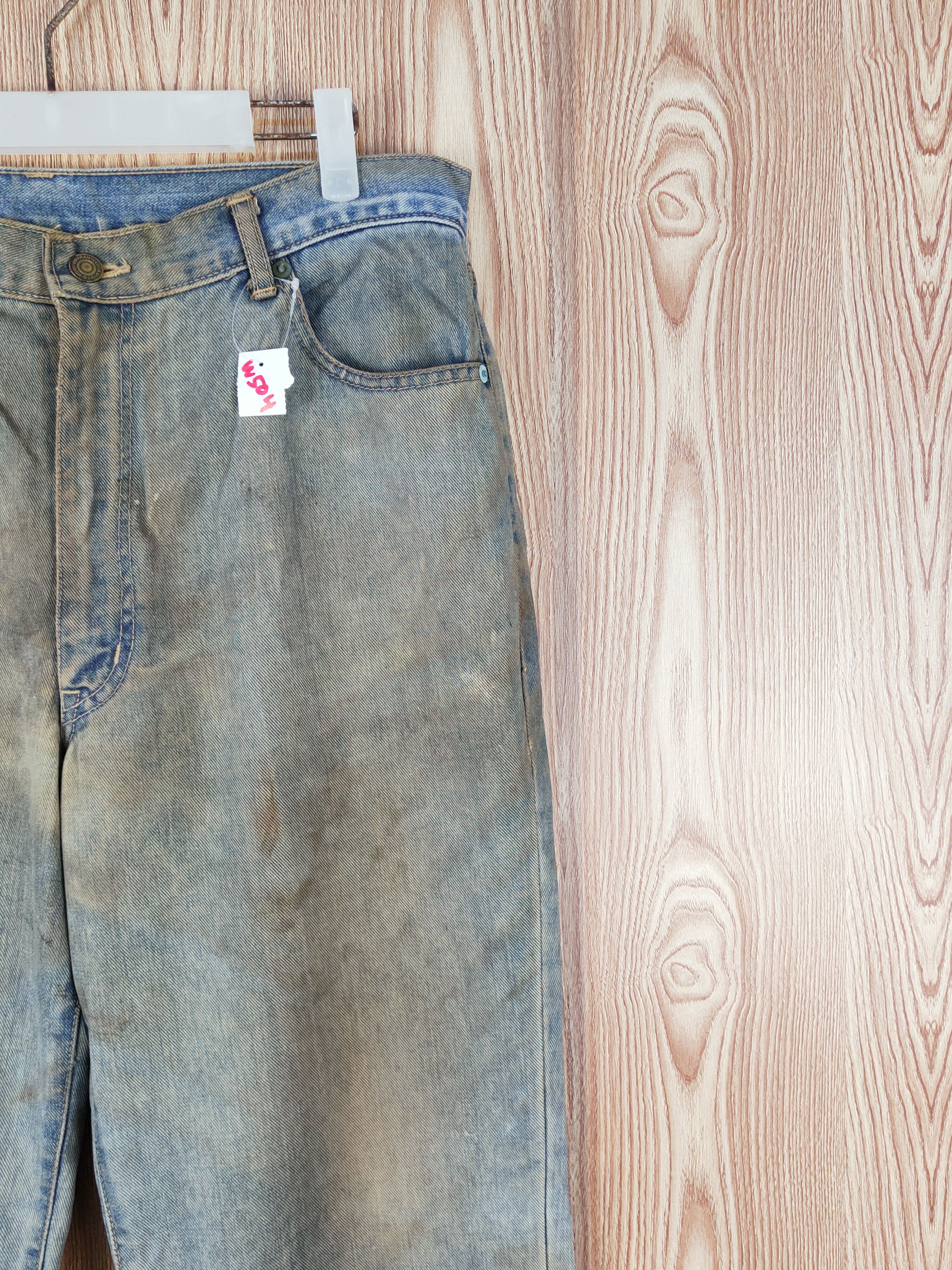 Japanese Brand Halley Stone Blue Faded Distressed Ripped Jeans #W504 Size US 34 / EU 50 - 5 Thumbnail