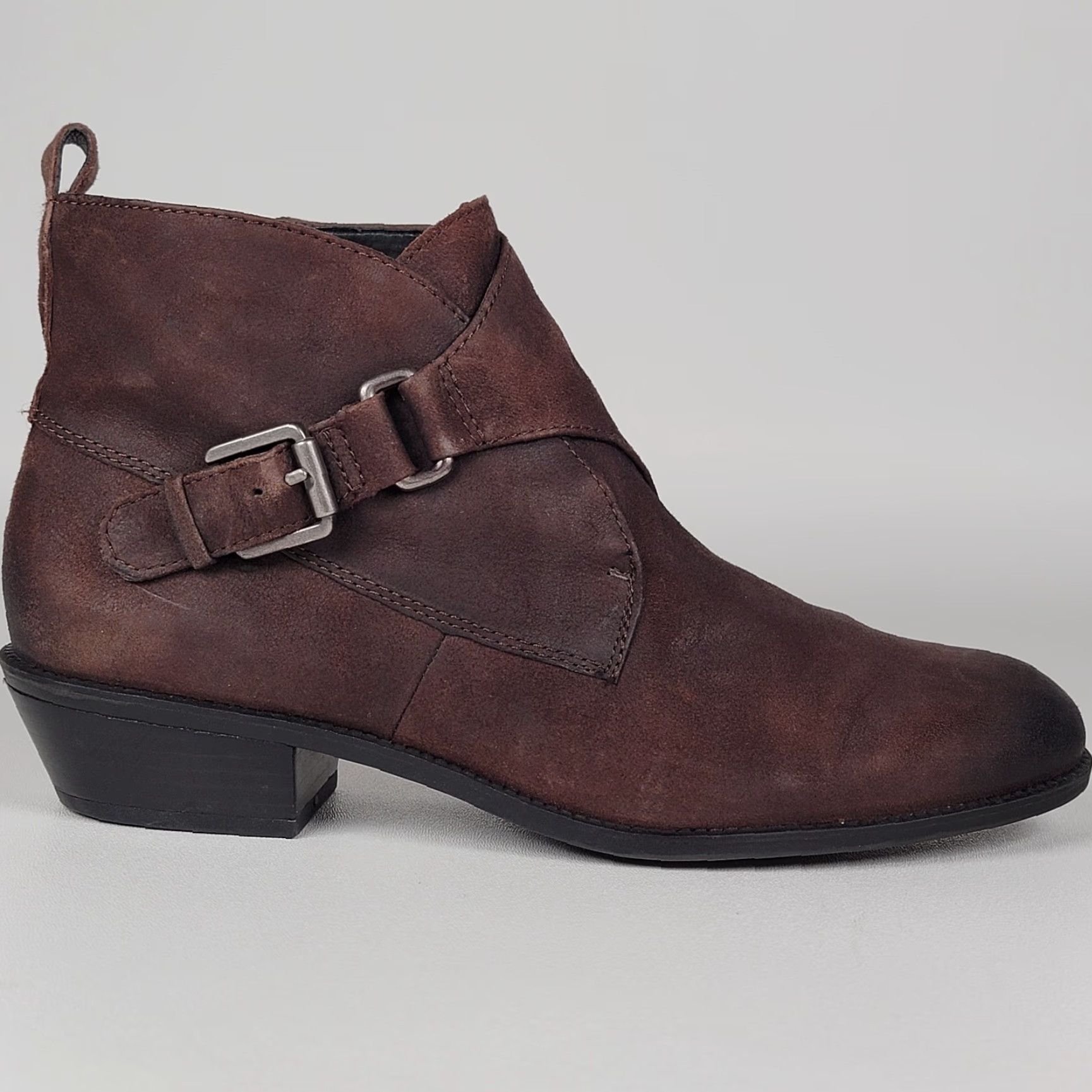 Franco Sarto Franco Sarto Royce Leather Ankle Boots Women's Dark Brown 9 M Size US 7 / IT 37 - 3 Thumbnail
