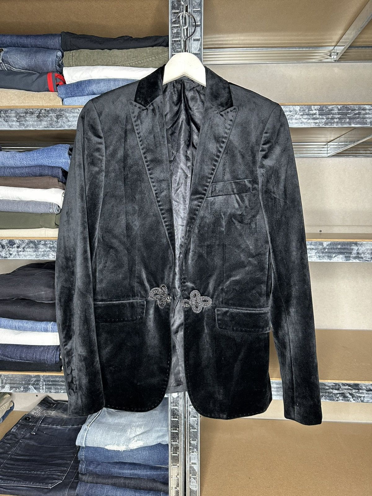 Gianni Feraud Gianni Ferraud Black Velvet Blazer Jacket Size 38R - 1 Thumbnail