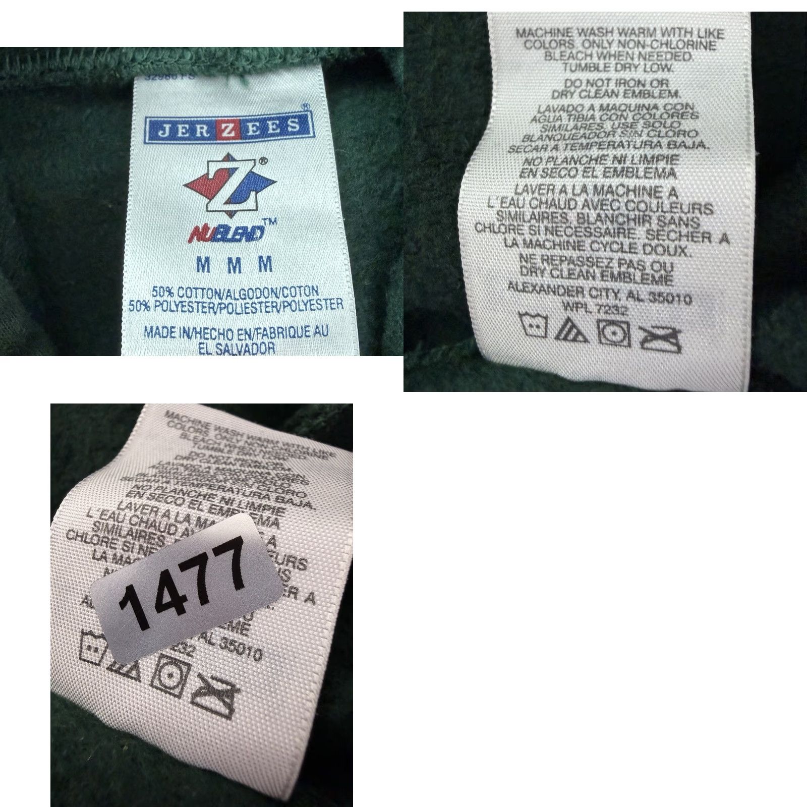 Jerzees JERZEES Hoodie Mens Medium Forest Green Full Zip Size US M / EU 48-50 / 2 - 9 Thumbnail