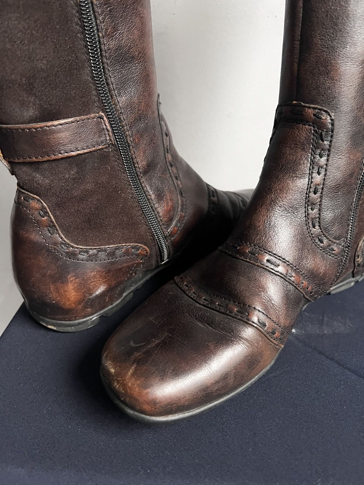 If Six Was Nine Rare moto style boxing margiela style boots y2k style Size US 7.5 / EU 40-41 - 8 Thumbnail