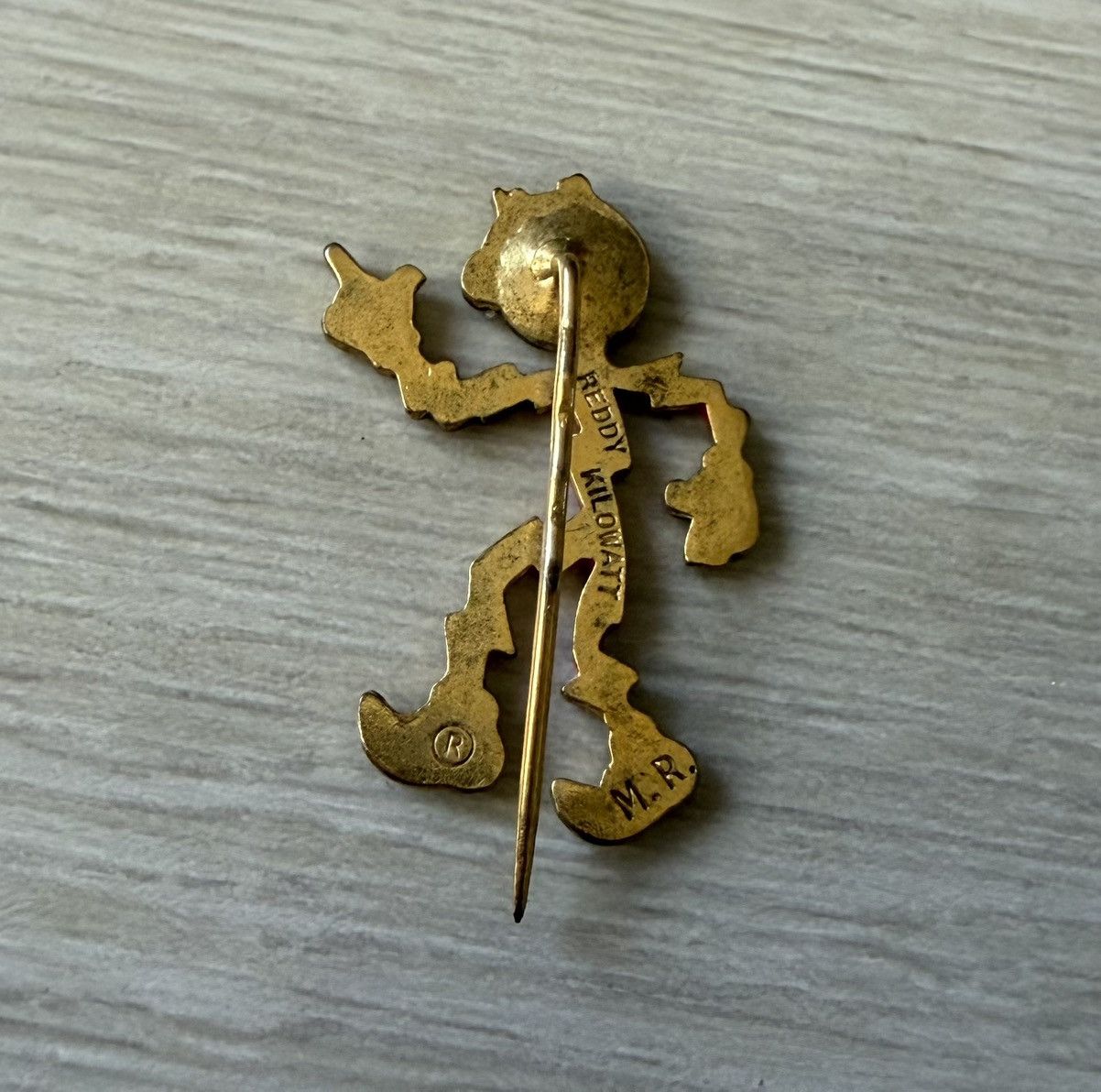 Vintage Vintage Reddy Kilowatt Figural Enamel Stick Pin M.R. Promo Size ONE SIZE - 2 Thumbnail