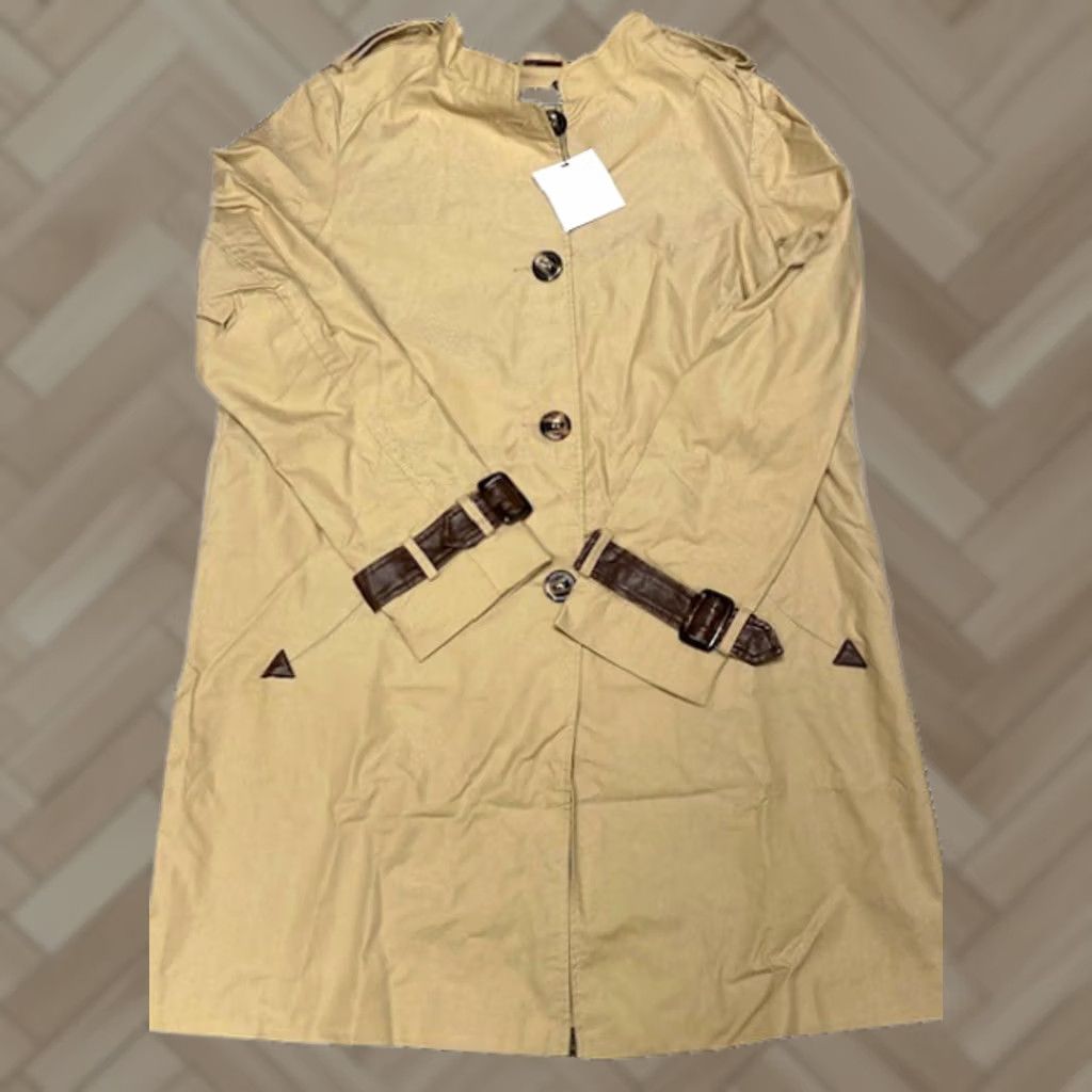 Asos ASOS Maternity Trench Coat Women's Tan Size 12 Coats & Outerwear Long Sleeve Button Front Lightweight Faux Leather Detailing Regular Fit Size XL / US 12-14 / IT 48-50 - 1 Thumbnail