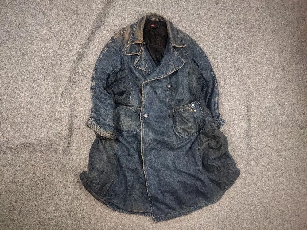 Diesel Vintage Diesel Archive Y2K Style Denim Faded coat Jacket Size US XL / EU 56 / 4 - 2 Thumbnail