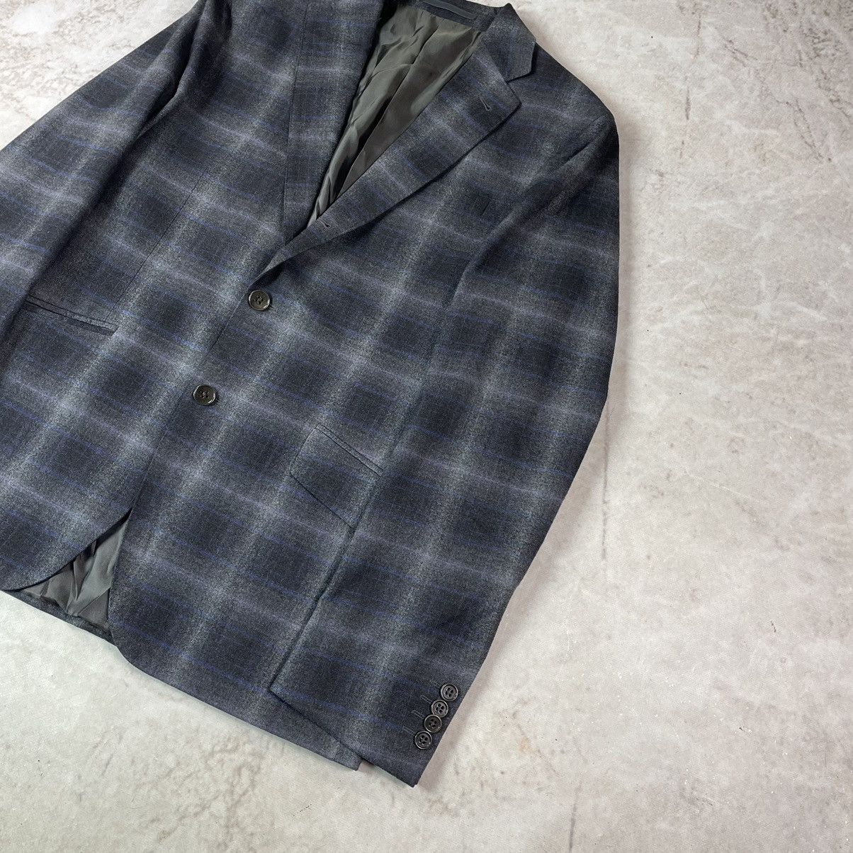 Armani Collezioni × Giorgio Armani Armani Collezioni Check Three Button Blazer Jacket Size 50R - 4 Thumbnail
