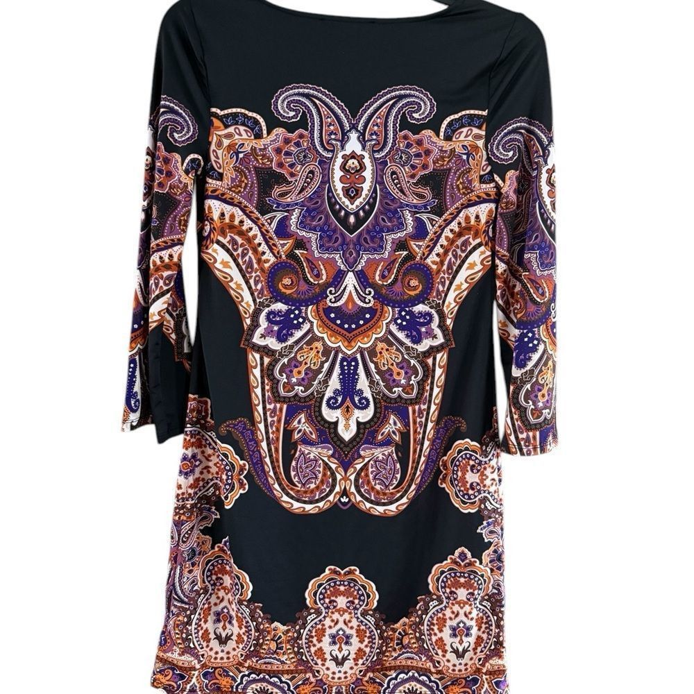 I.N.C INC International Concepts Black and Multicolor Mini Dress Size XS / US 0-2 / IT 36-38 - 2 Thumbnail