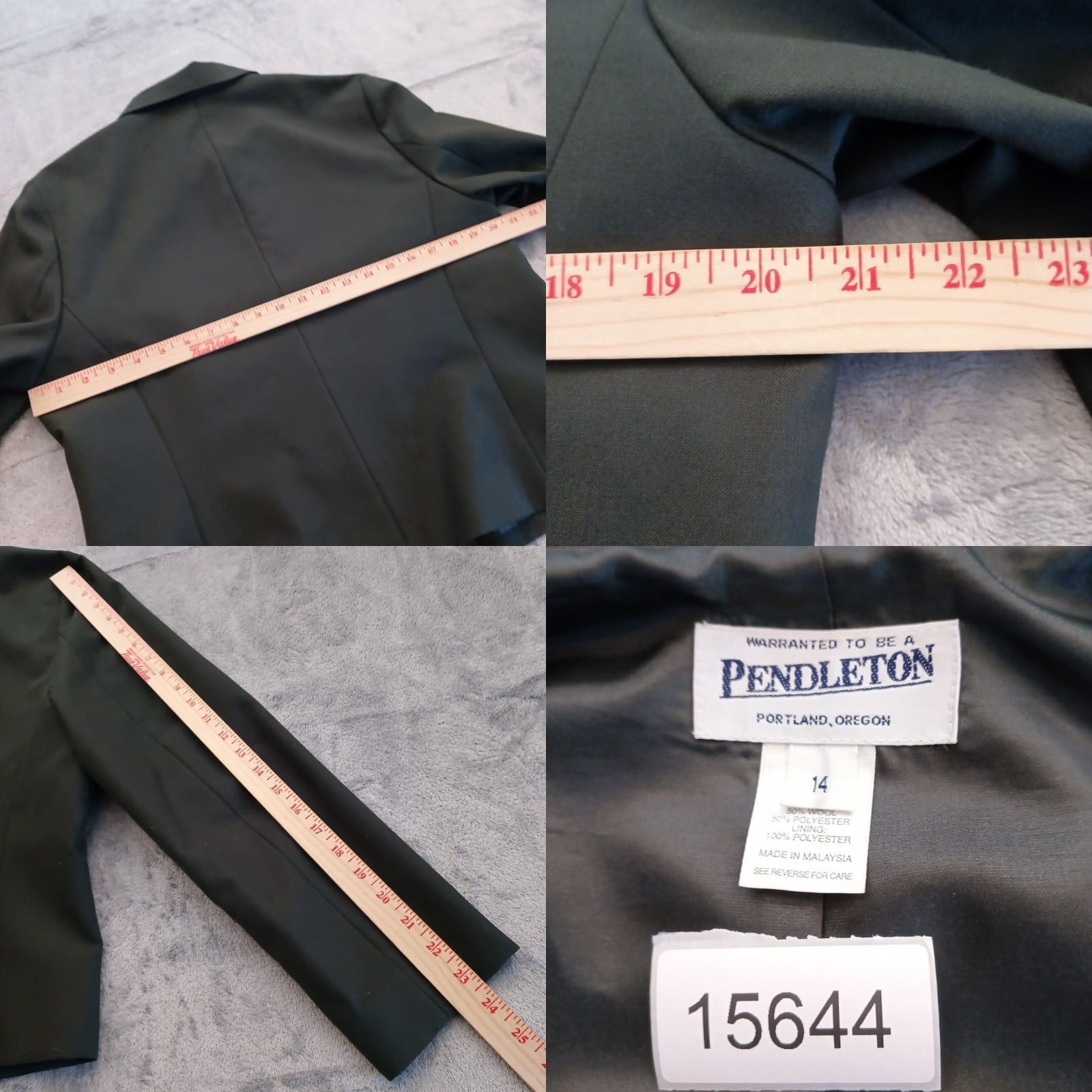 Pendleton Pendleton Jacket Womens Size 14 Green Collared Full Zip Lined Wool Solid Long Sleeve Zip Women 14 Green Lined Jacket Clothing Pendleton Women's Jacket Size XL / US 12-14 / IT 48-50 - 8 Thumbnail