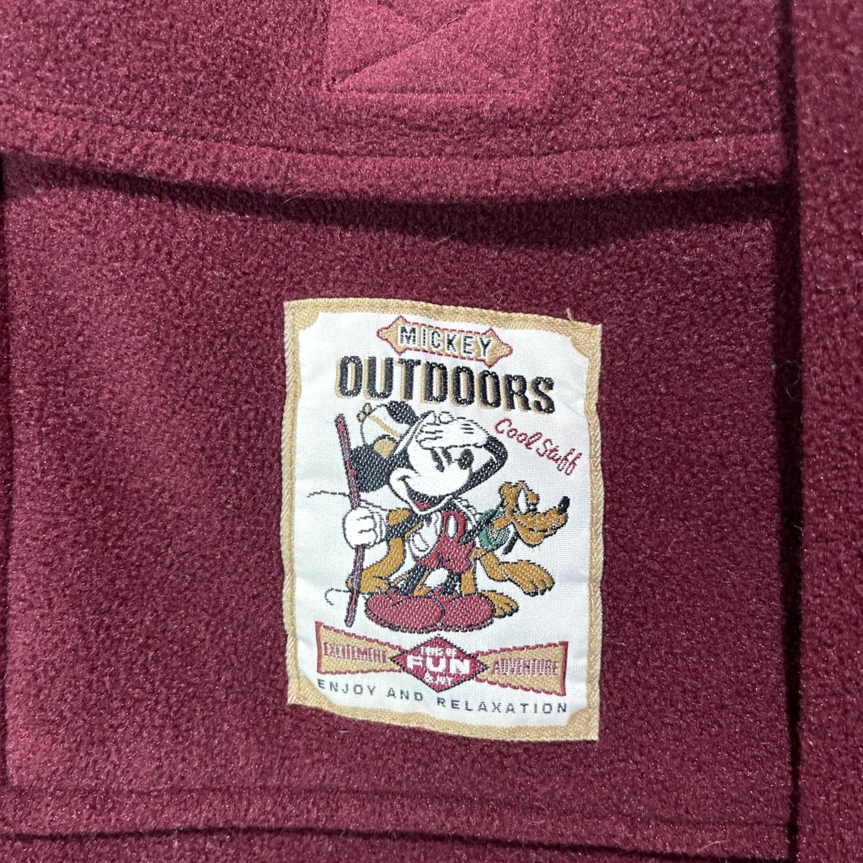 Disney Disney Jacket Mens XL Burgundy Button Up Fleece Shirt Shacket Mickey Outdoors Size US XL / EU 56 / 4 - 6 Thumbnail