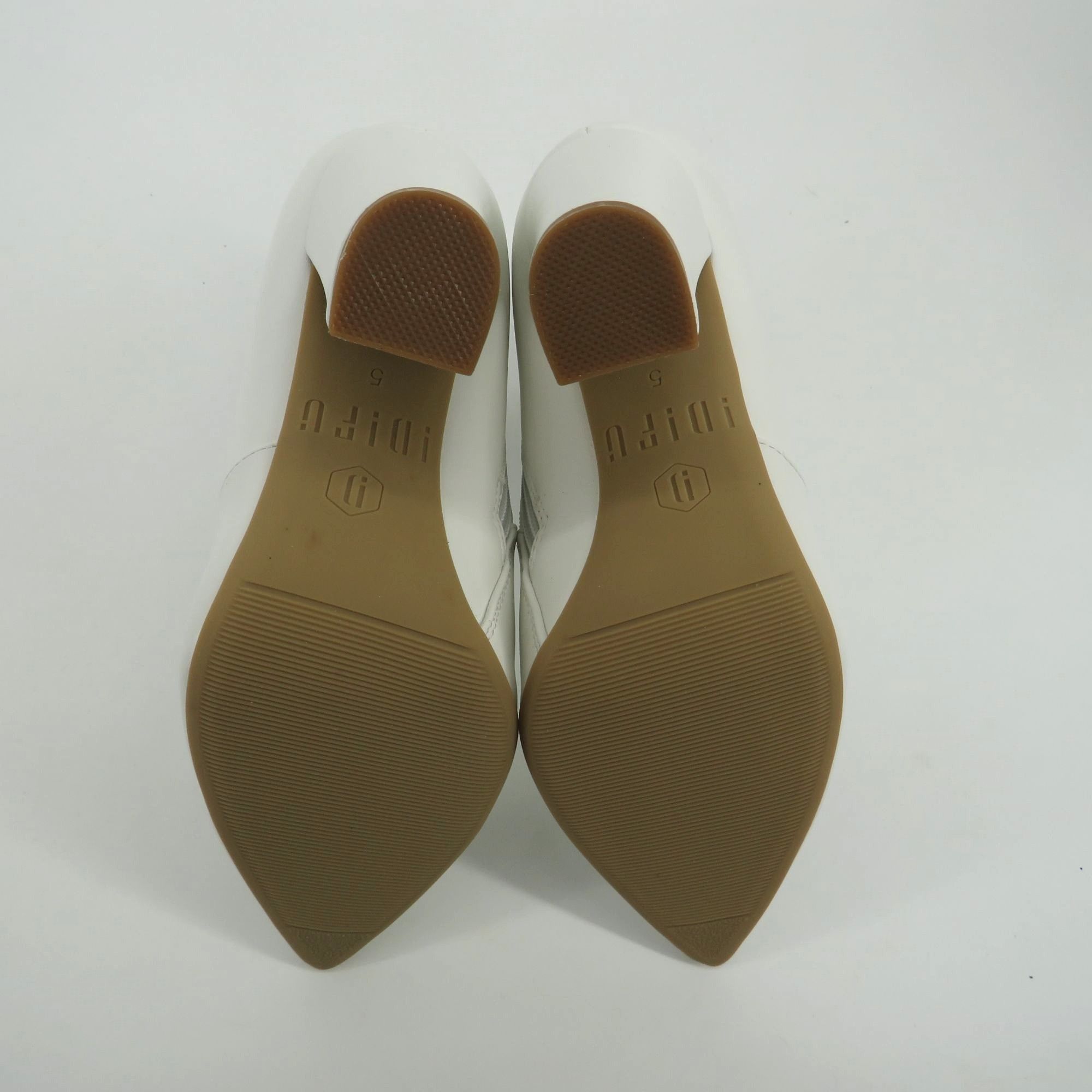 Other IDIFU Women's White Ankle Boots Pointed Toe Block Heel Size Size US 5 / IT 35 - 6 Thumbnail