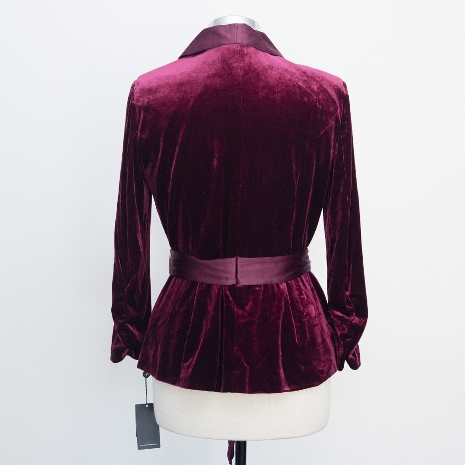 Adrianna Papell Adrianna Pappel. Velvet Satin Lapel Tuxedo Jacket. Size L / US 10 / IT 46 - 2 Thumbnail