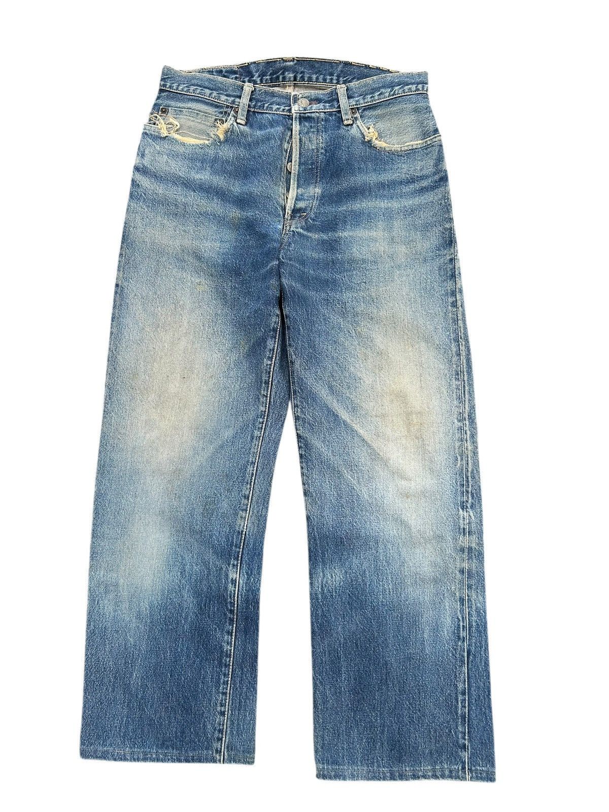 Japanese Brand × Kapital × Vintage HR.MARKET BLUE BLUE SELVEDGE Distressed Denim Jeans Size US 30 / EU 46 - 2 Thumbnail