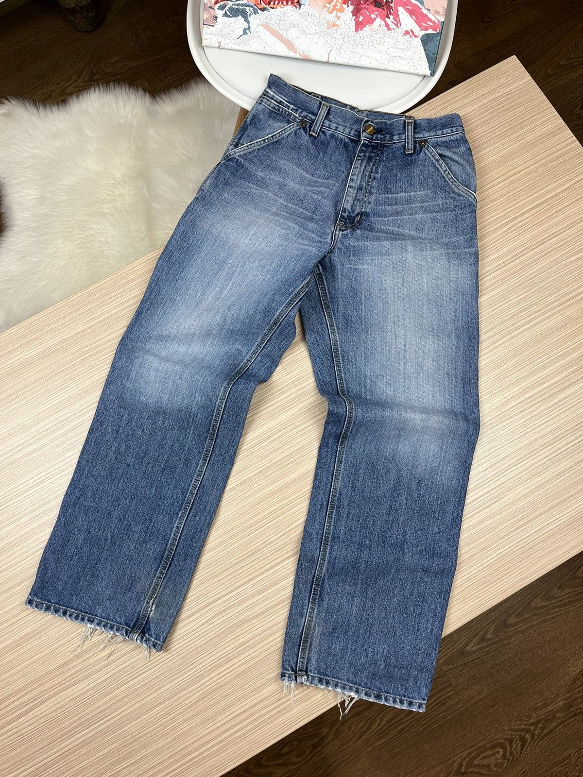 Carhartt × Vintage Crazy Vintage Carhartt Denim Dungaree Carpentar Work Pants Size US 32 / EU 48 - 7 Thumbnail