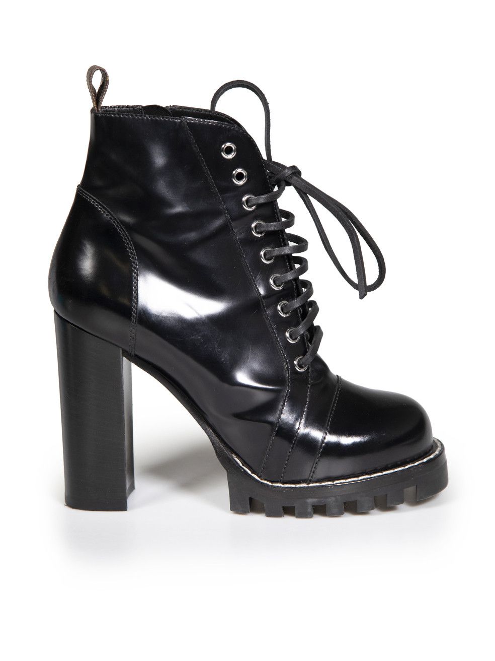 image of Louis Vuitton Black Patent Star Trail Ankle Boots, Women's (Size 9)