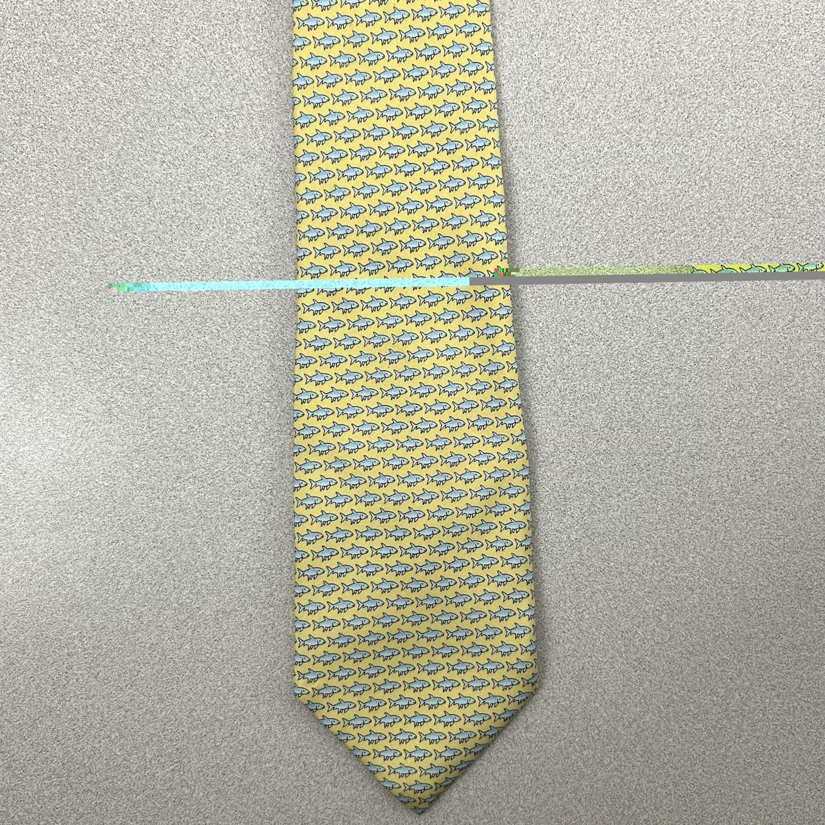 Vineyard Vines Vineyard Vines Bonefish Fish Yellow Necktie 100% Silk Hand Picked Tie Men's 64” Size ONE SIZE - 2 Thumbnail