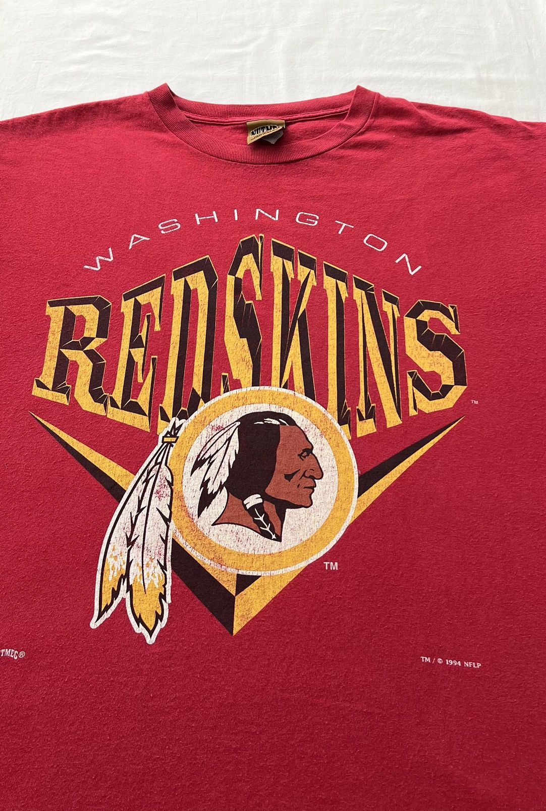 NFL Vintage 1994 Washington Redskins NFL Nutmeg Red T-shirt Size US XL / EU 56 / 4 - 3 Thumbnail