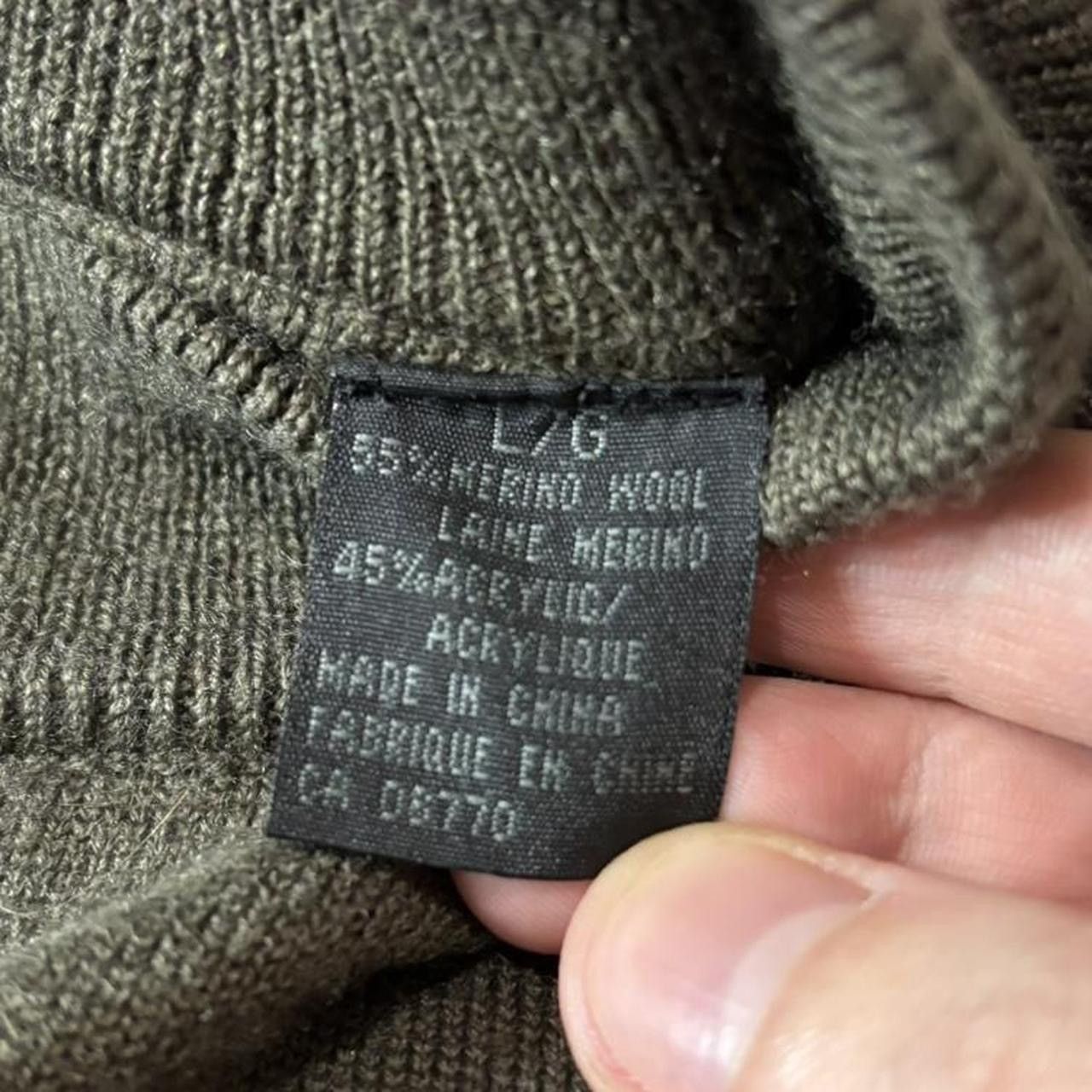 Vintage Vintage Khaki Green Wool Blend Mockneck Sweater - L Size US L / EU 52-54 / 3 - 4 Thumbnail