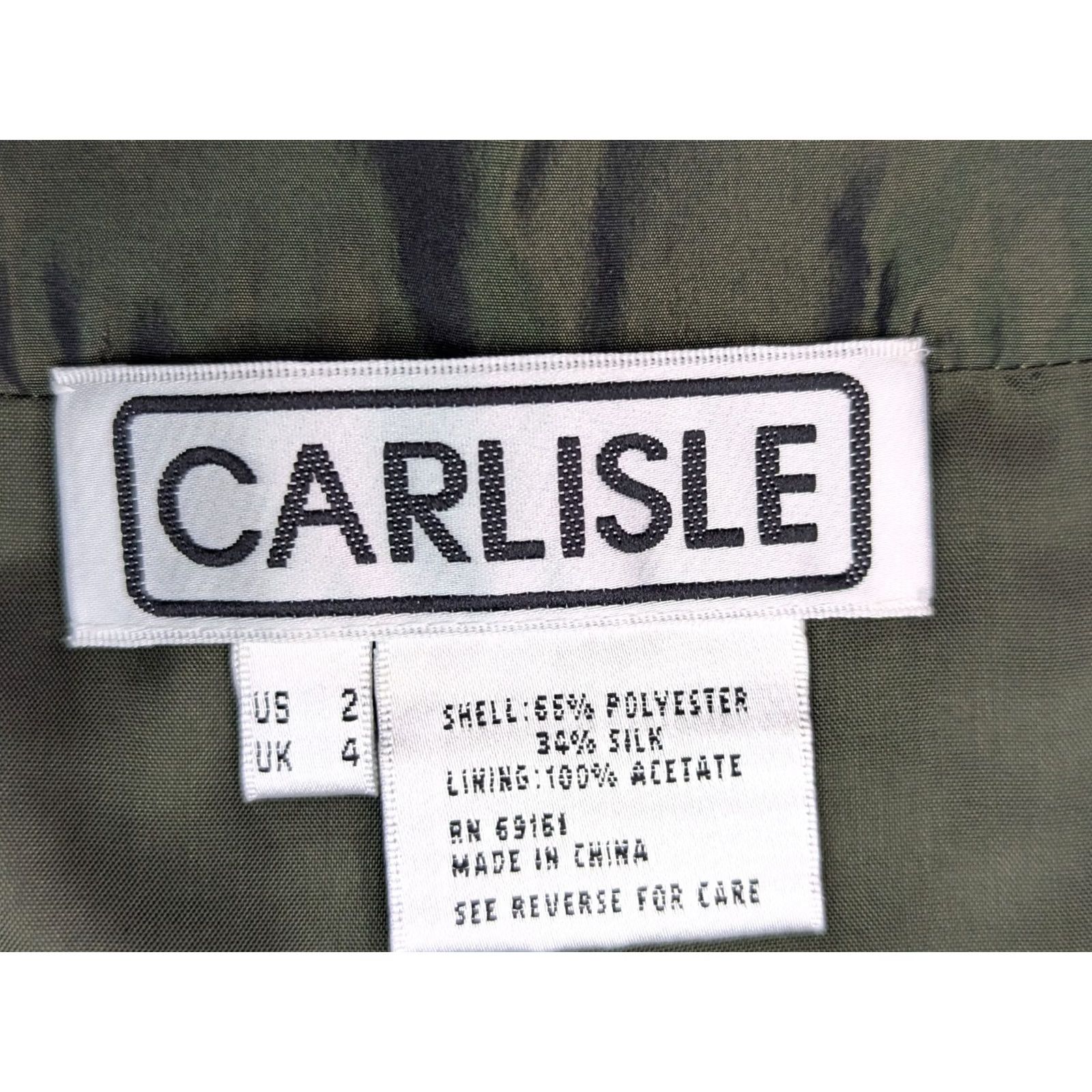 Vintage VINTAGE Carlisle Green Silk Blend Midi A-Line Skirt Side Zip Women 2 (28 Waist) 90s Fashion Maxi Style Country of Origin: China Size 26" / US 2 / IT 38 - 7 Thumbnail