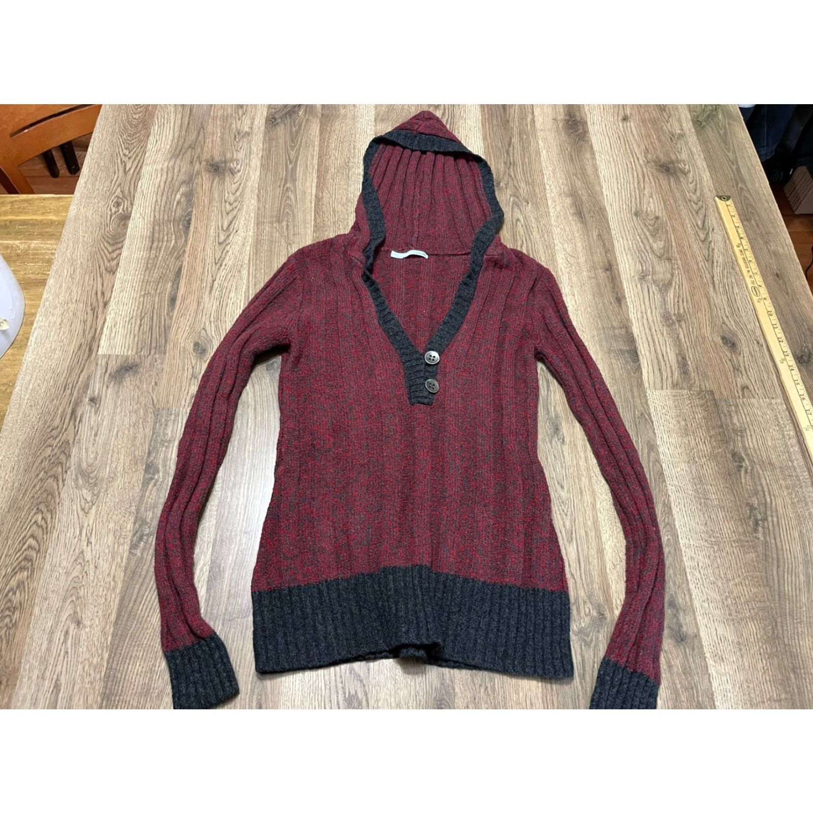 Vintage Maurices Hoodie Women's Large Red Black Pullover Knit Casual Fall Spring Summer Regular Style Pullover Mens? Size L / US 10 / IT 46 - 2 Thumbnail