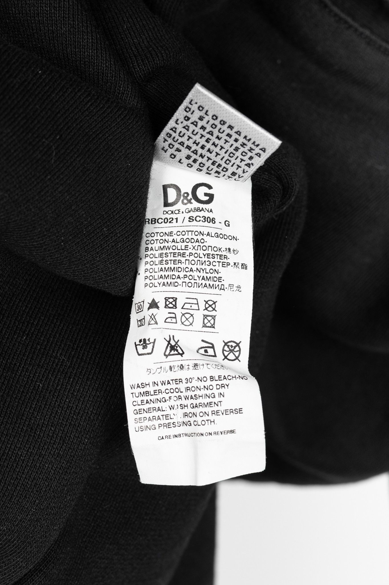 Dolce & Gabbana D&G Dolce & Gabbana Black Cotton Logo-Embroidered Zip Hoodie Size US M / EU 48-50 / 2 - 12 Thumbnail