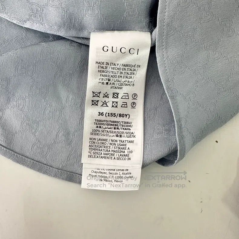 Gucci Gucci Light blue full printed dark flower logo long-sleeve Size XS / US 0-2 / IT 36-38 - 3 Thumbnail