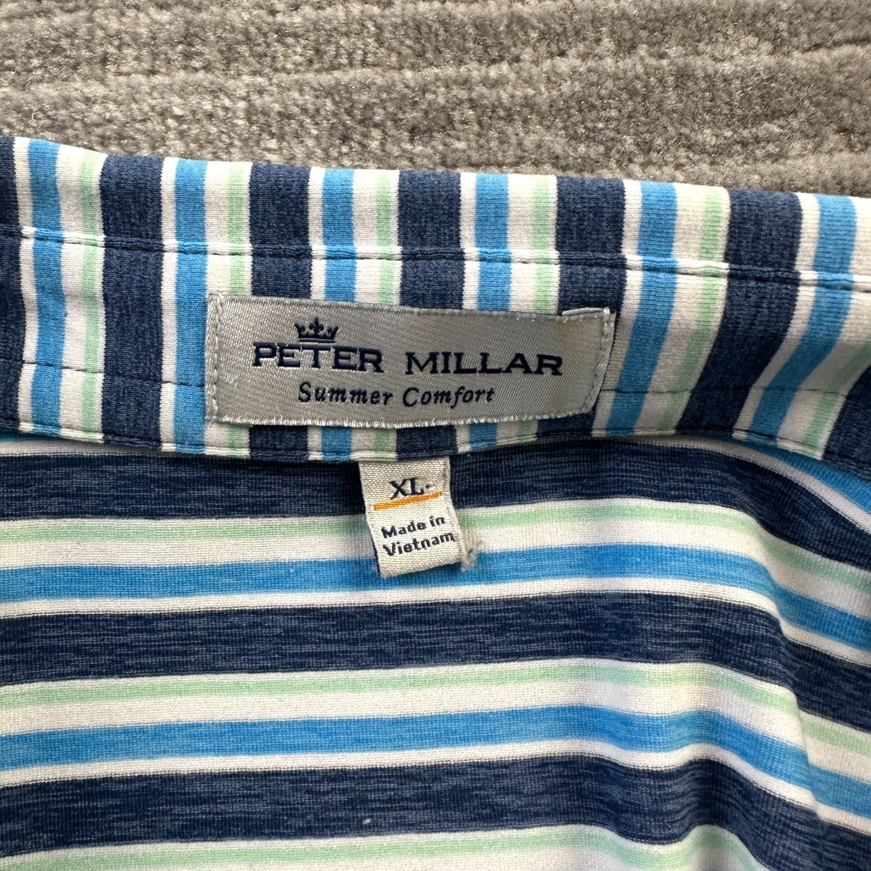 Peter Millar Peter Millar Shirt Mens XL Blue Striped Golf Summer Comfort Size US XL / EU 56 / 4 - 5 Thumbnail
