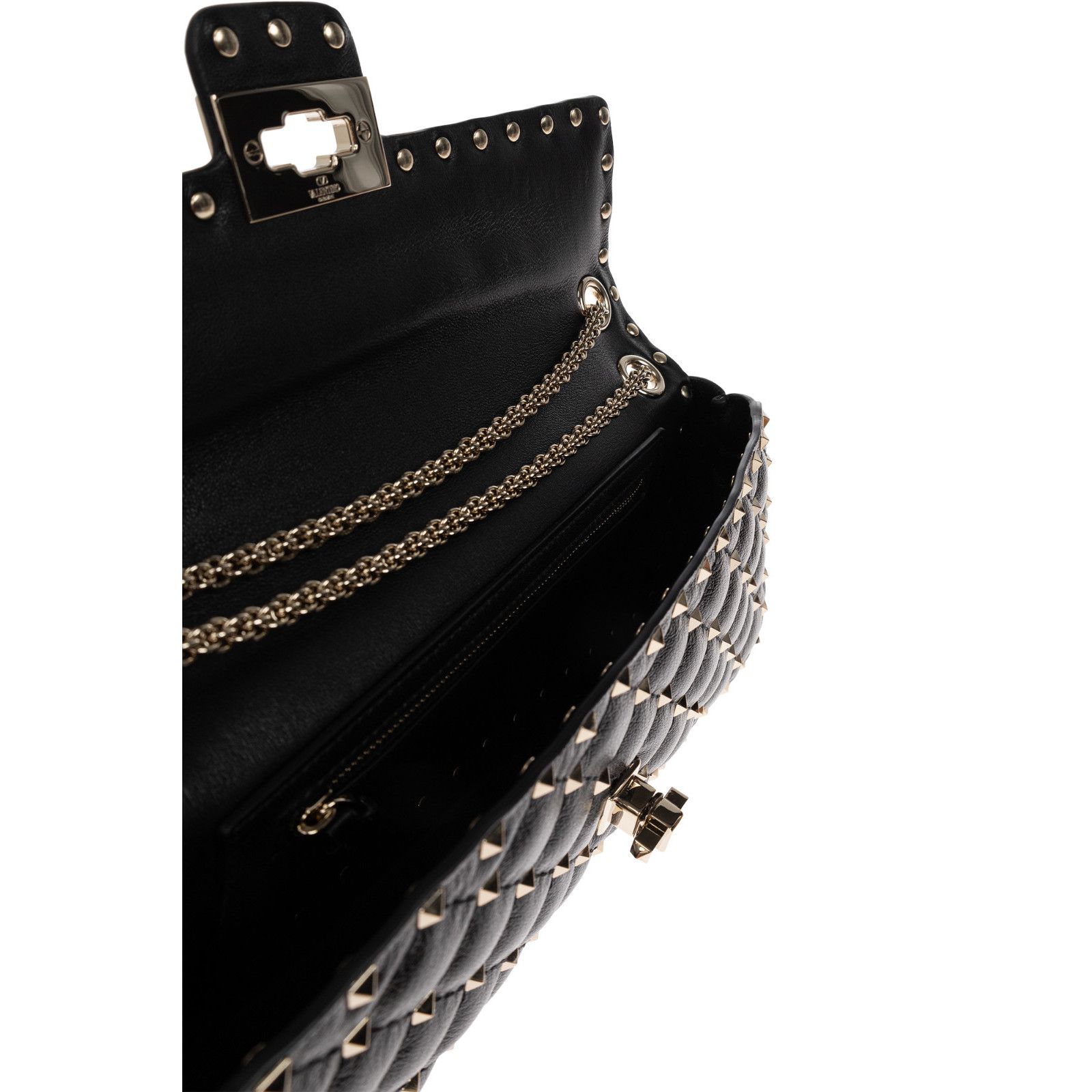 Valentino VALENTINO GARAVANI Black Leather Rockstud Shoulder Bag New & Size ONE SIZE - 4 Thumbnail