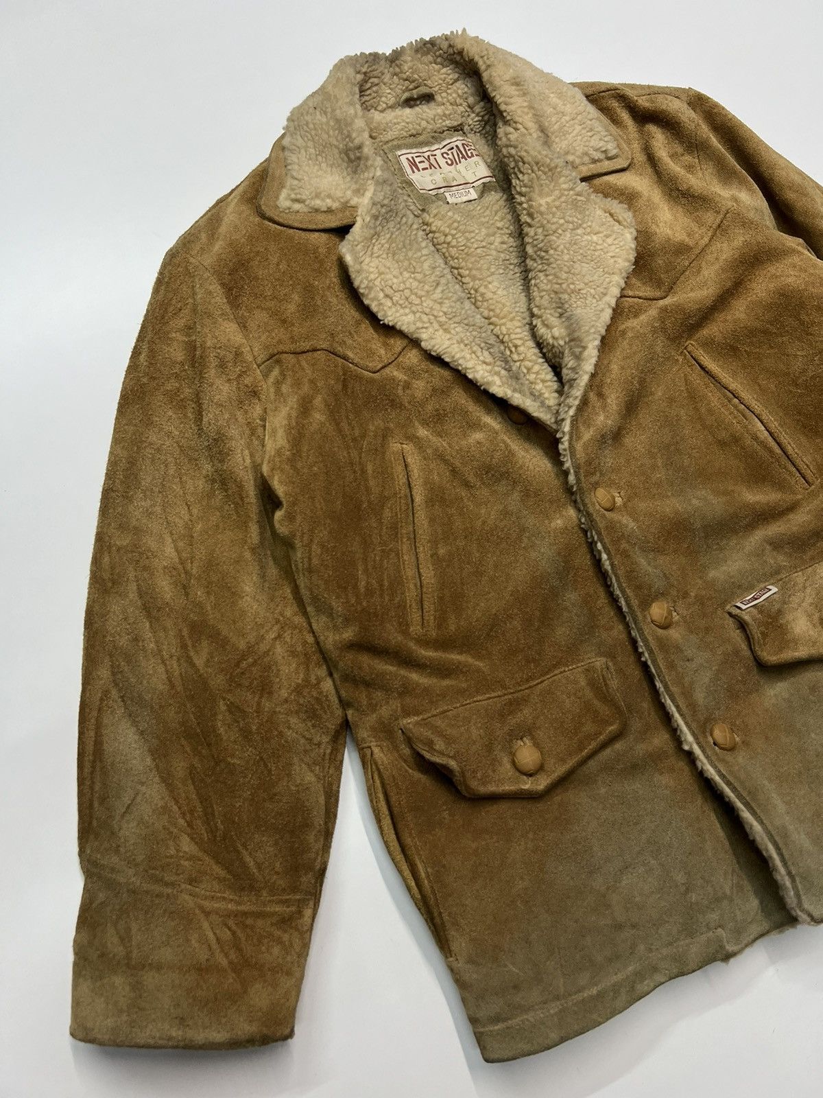 Vintage 🔥VINTAGE NEXT STAGE LEATHER CRAFT SHEARLING JACKET Size US M / EU 48-50 / 2 - 3 Thumbnail
