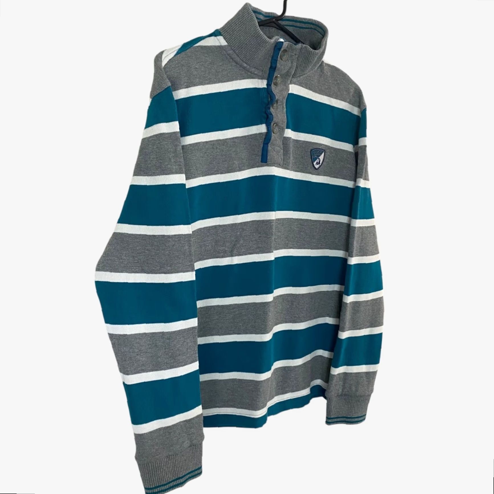 Lamborghini VINTAGE Tonino Lamborghini Men's Sweater XL Knit Striped Long Sleeve Casual Business Party Blue Size US XL / EU 56 / 4 - 3 Thumbnail