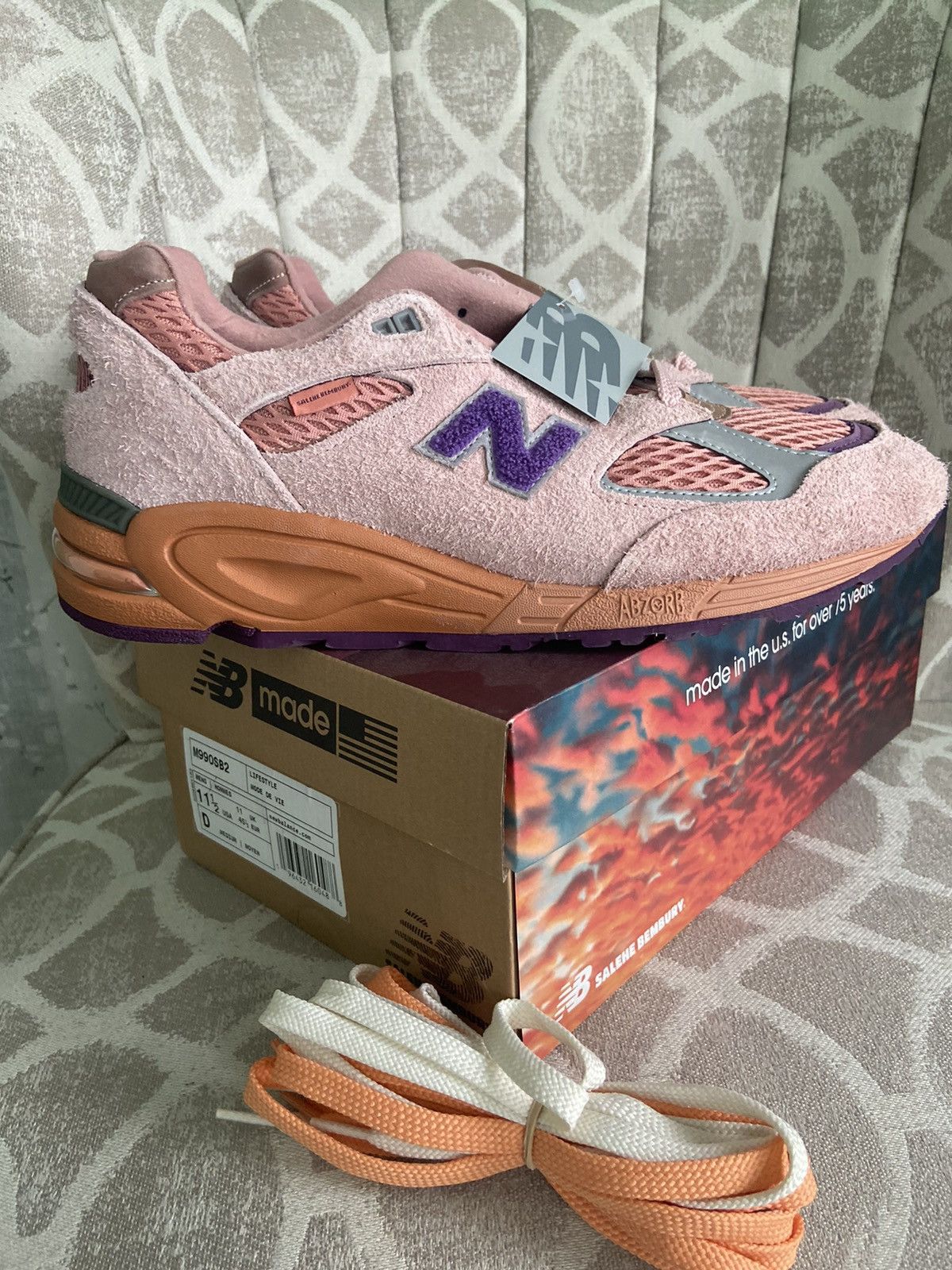 New Balance × Salehe Bembury New Balance x Salehe 990v2 ‘Sand Be The Time’ Size US 11.5 / EU 44-45 - 1 Thumbnail