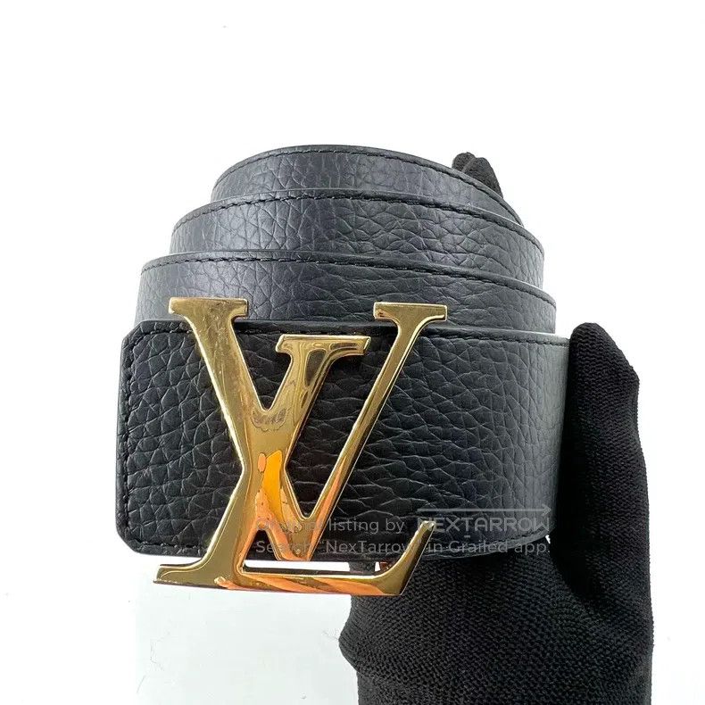 Louis Vuitton Louis Vuitton Black Brown Gold Buckle Belt Size ONE SIZE - 2 Thumbnail